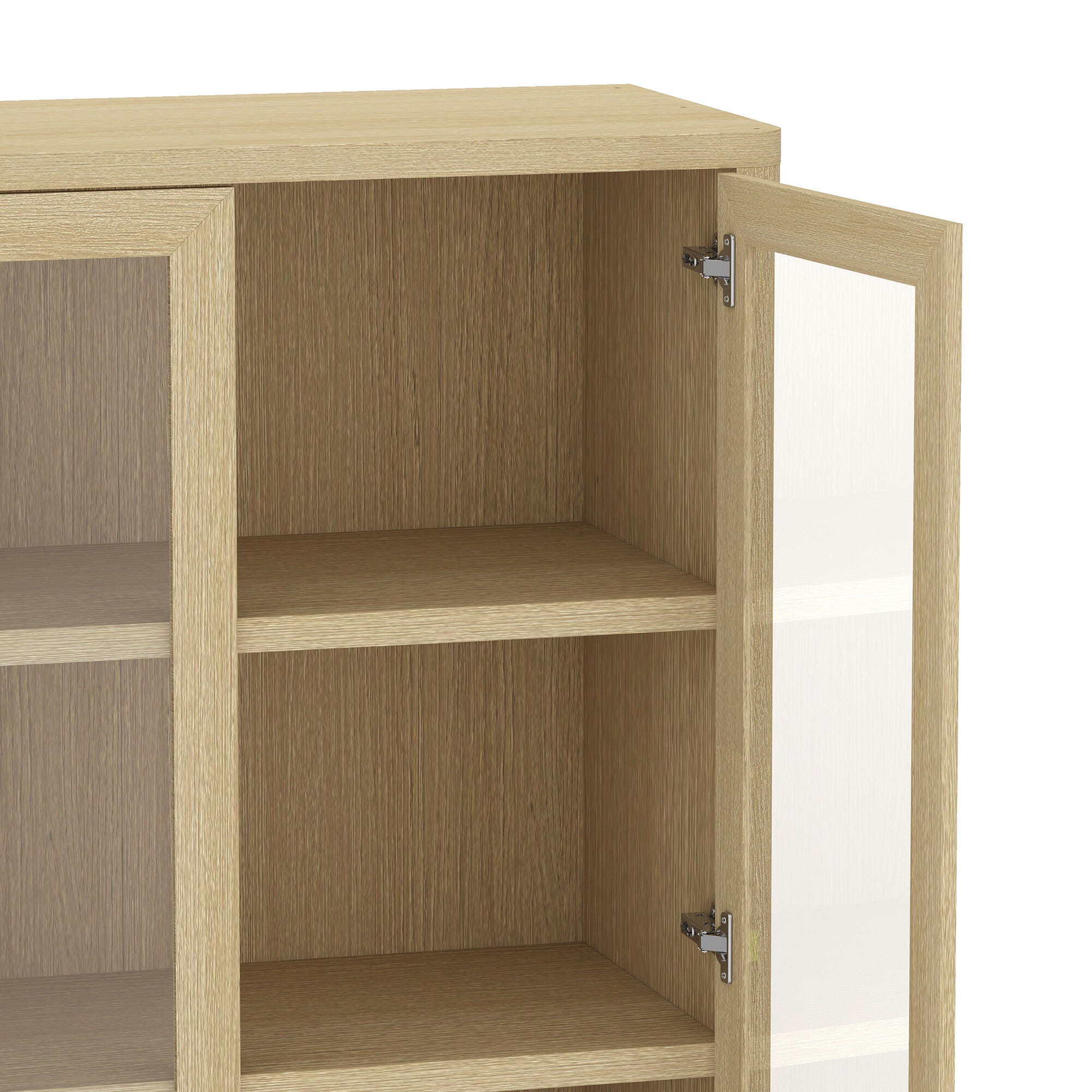 Manhattan Comfort Rivington 79" 5 Shelves Bookcase, Natural Oak, large