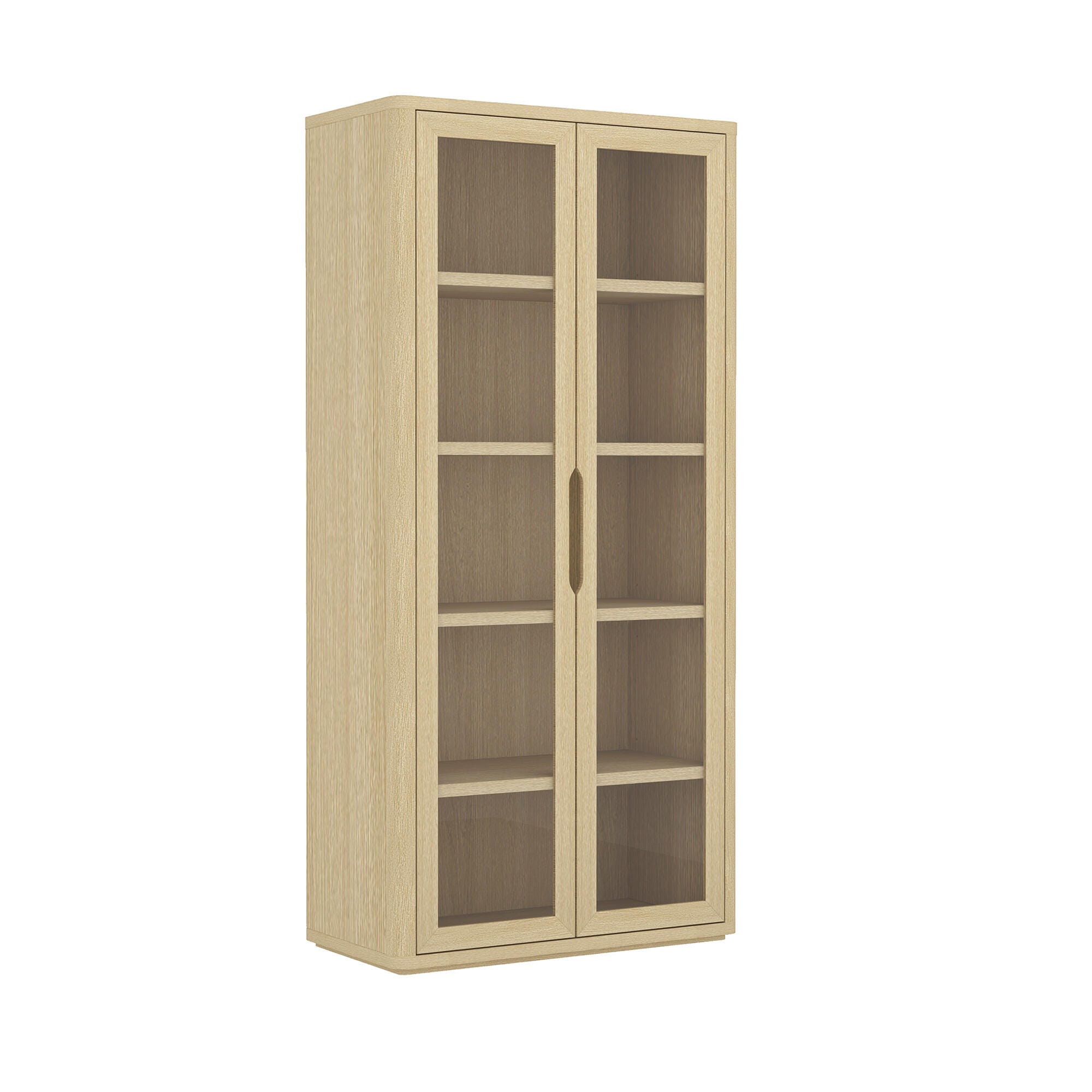 Manhattan Comfort Rivington 79" 5 Shelves Bookcase, Natural Oak, large