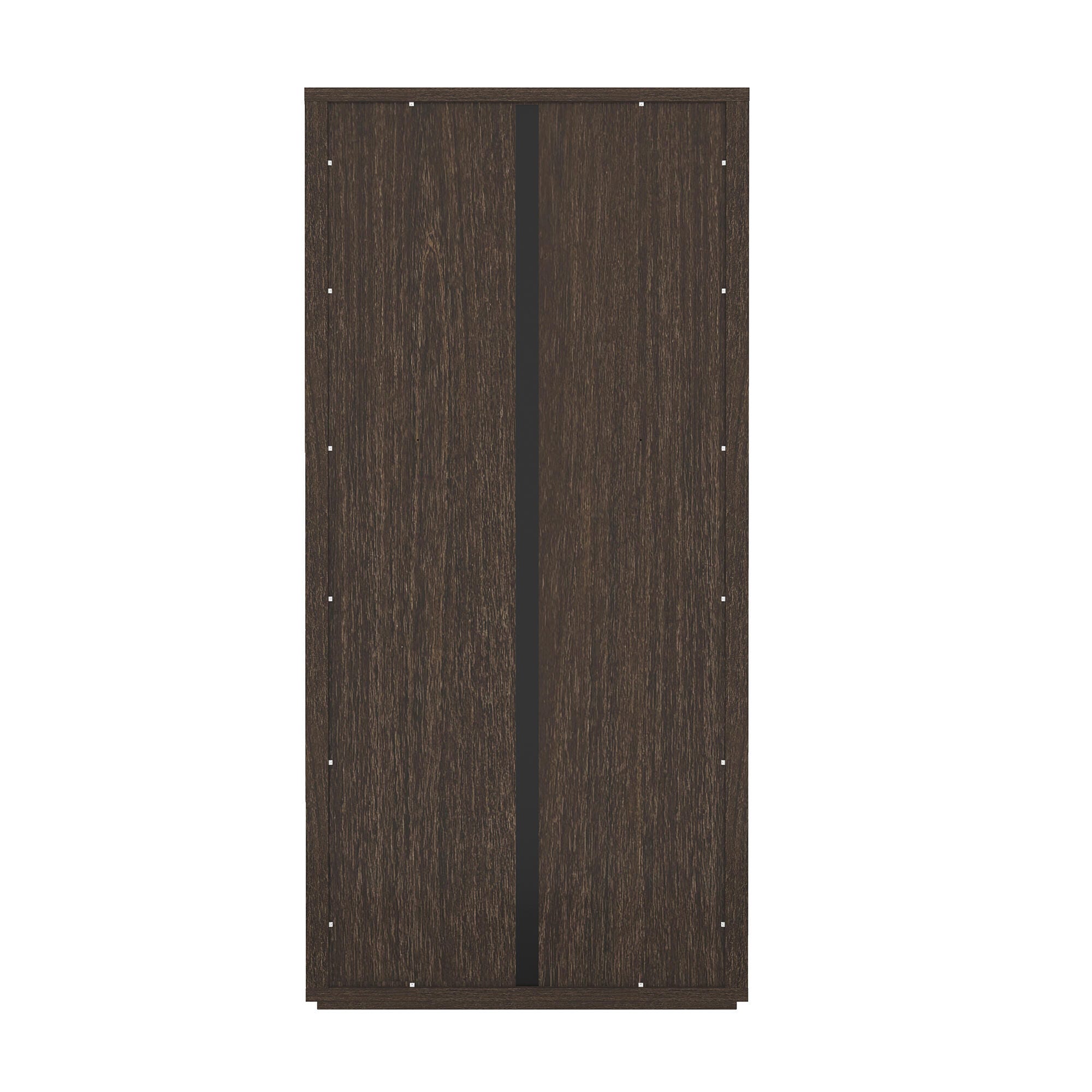 Manhattan Comfort Rivington 79" 5 Shelves Bookcase, Walnut, large