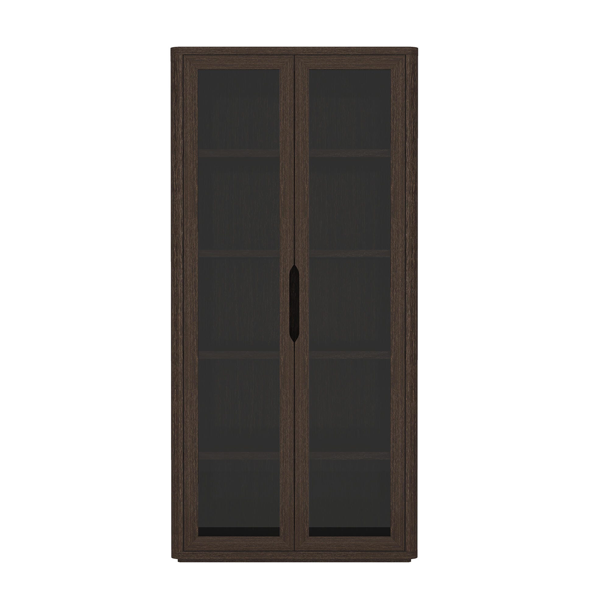 Manhattan Comfort Rivington 79" 5 Shelves Bookcase, Walnut, large