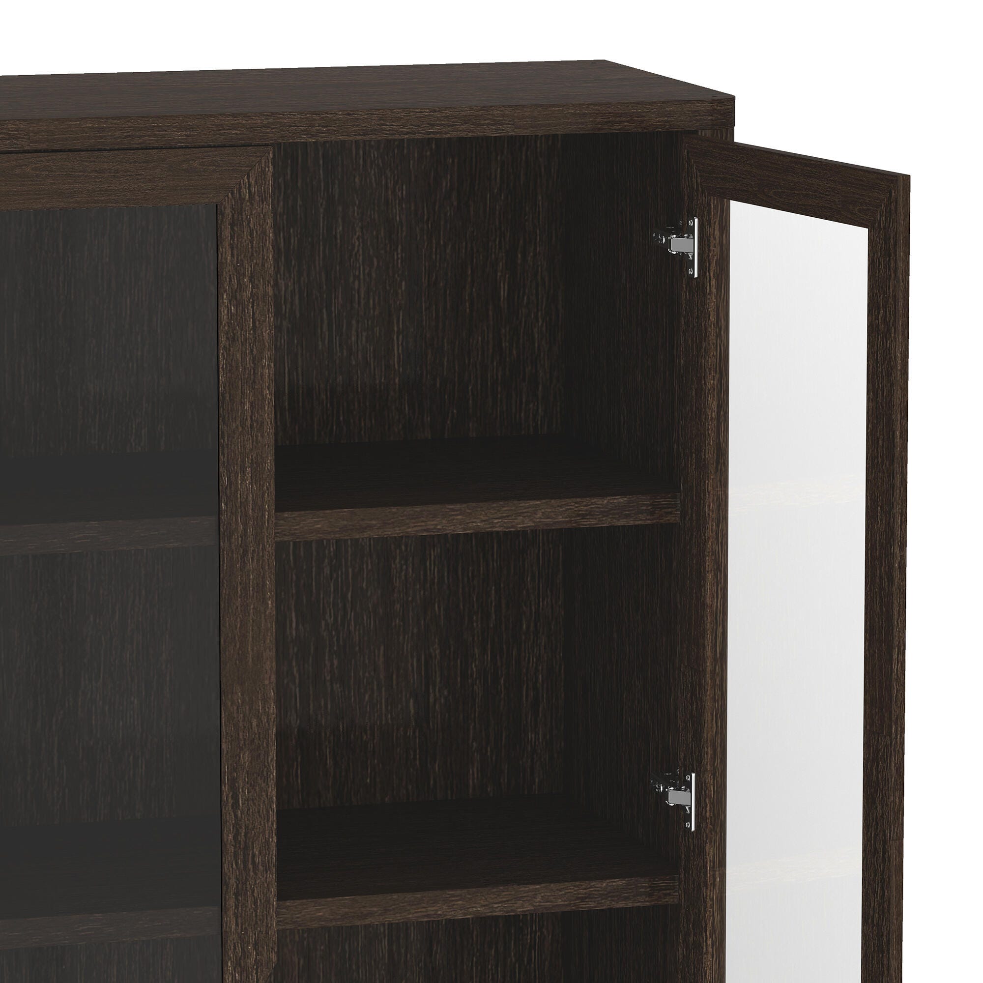 Manhattan Comfort Rivington 79" 5 Shelves Bookcase, Walnut, large