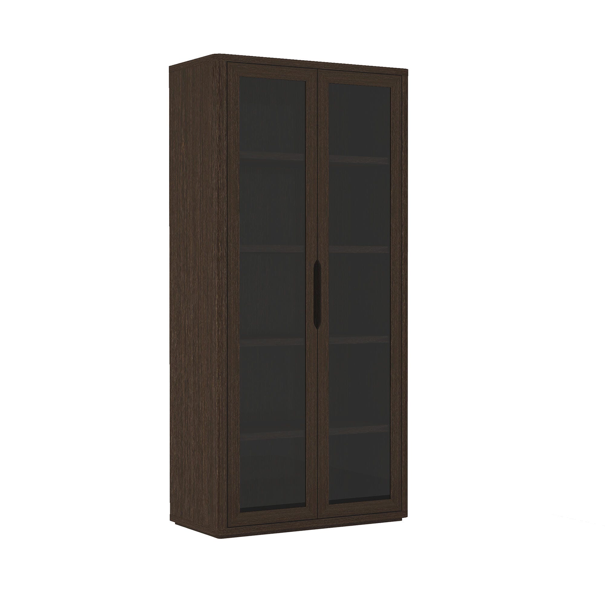 Manhattan Comfort Rivington 79" 5 Shelves Bookcase, Walnut, large
