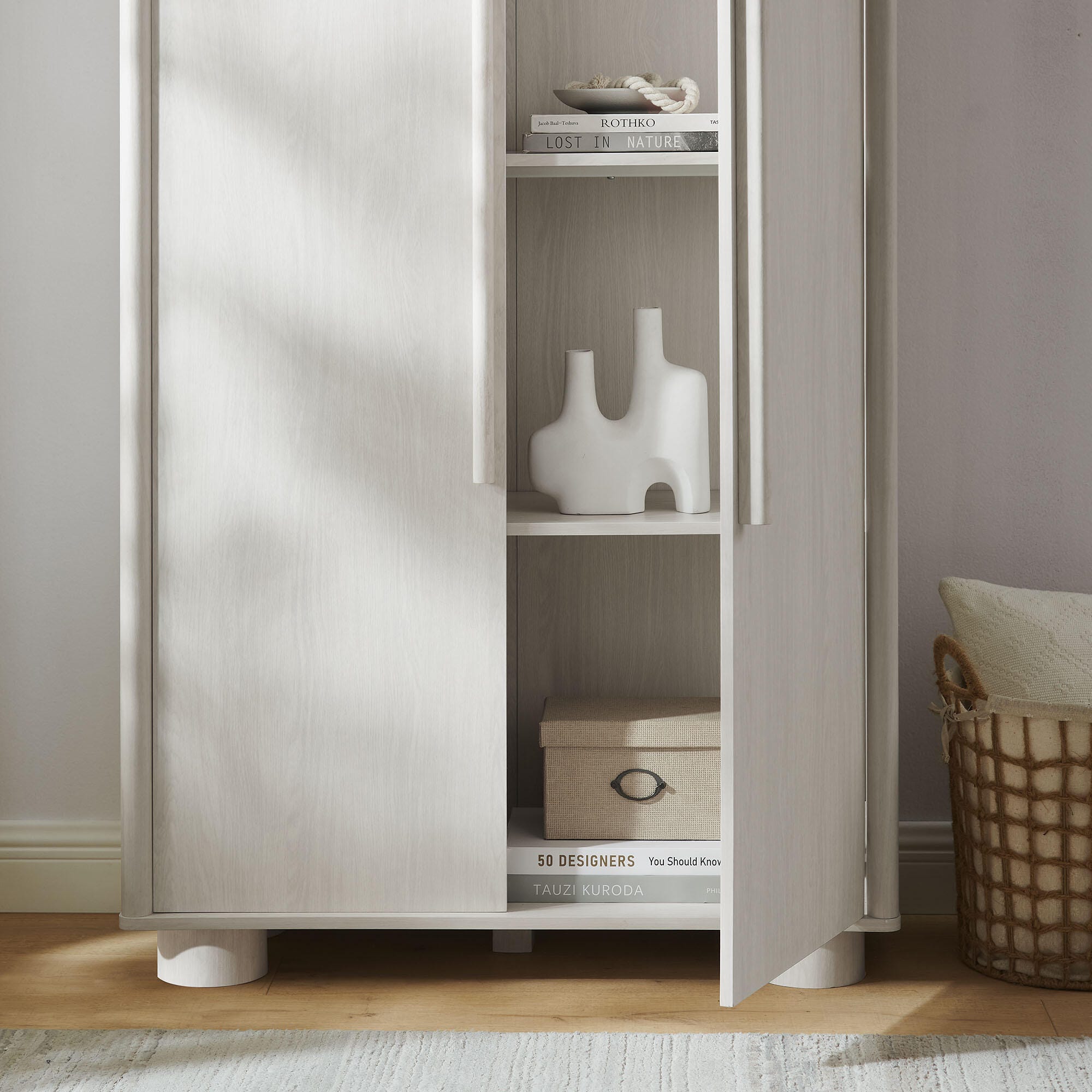 Modway Bellamy Storage Cabinet, Ash, large