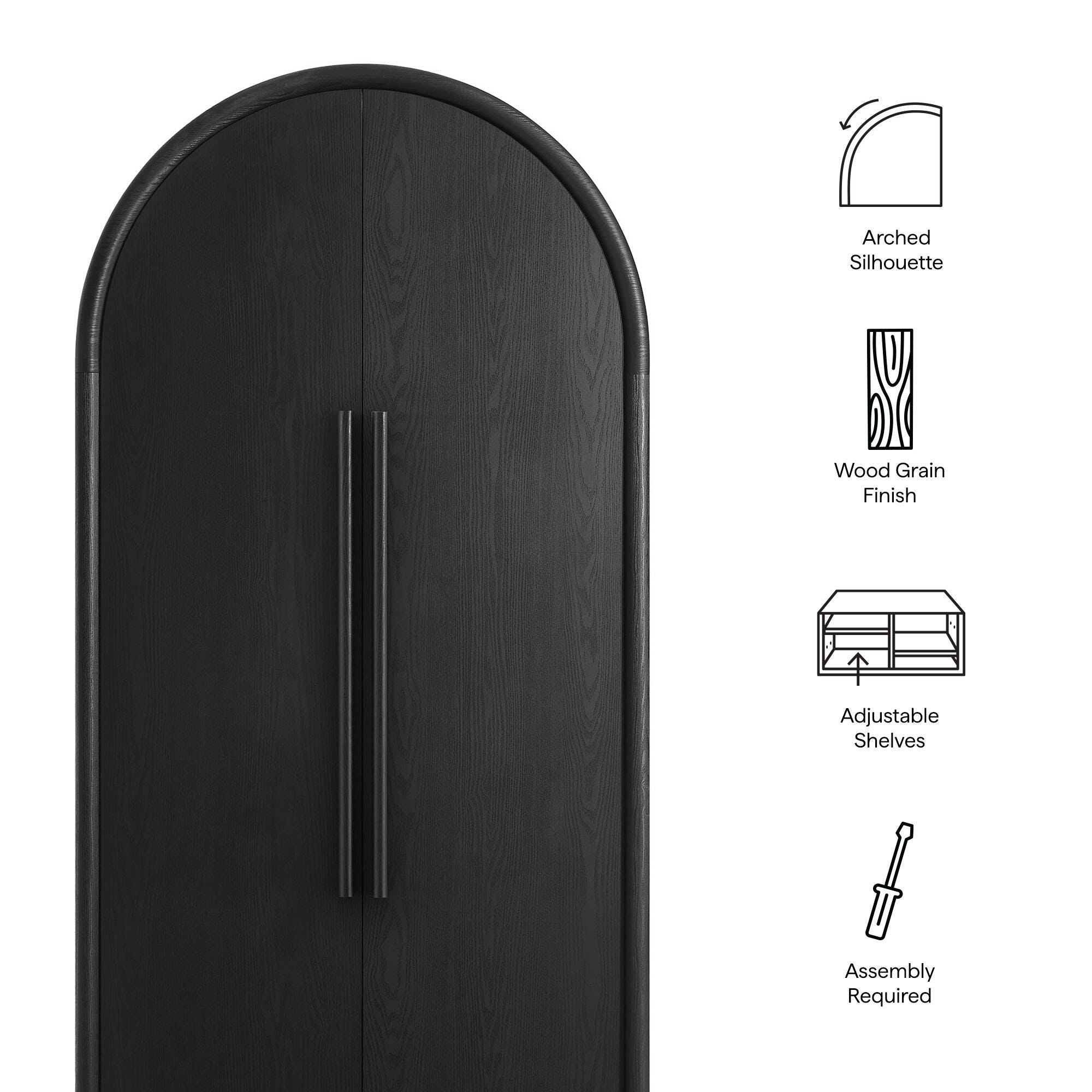 Modway Bellamy Storage Cabinet, Black, large