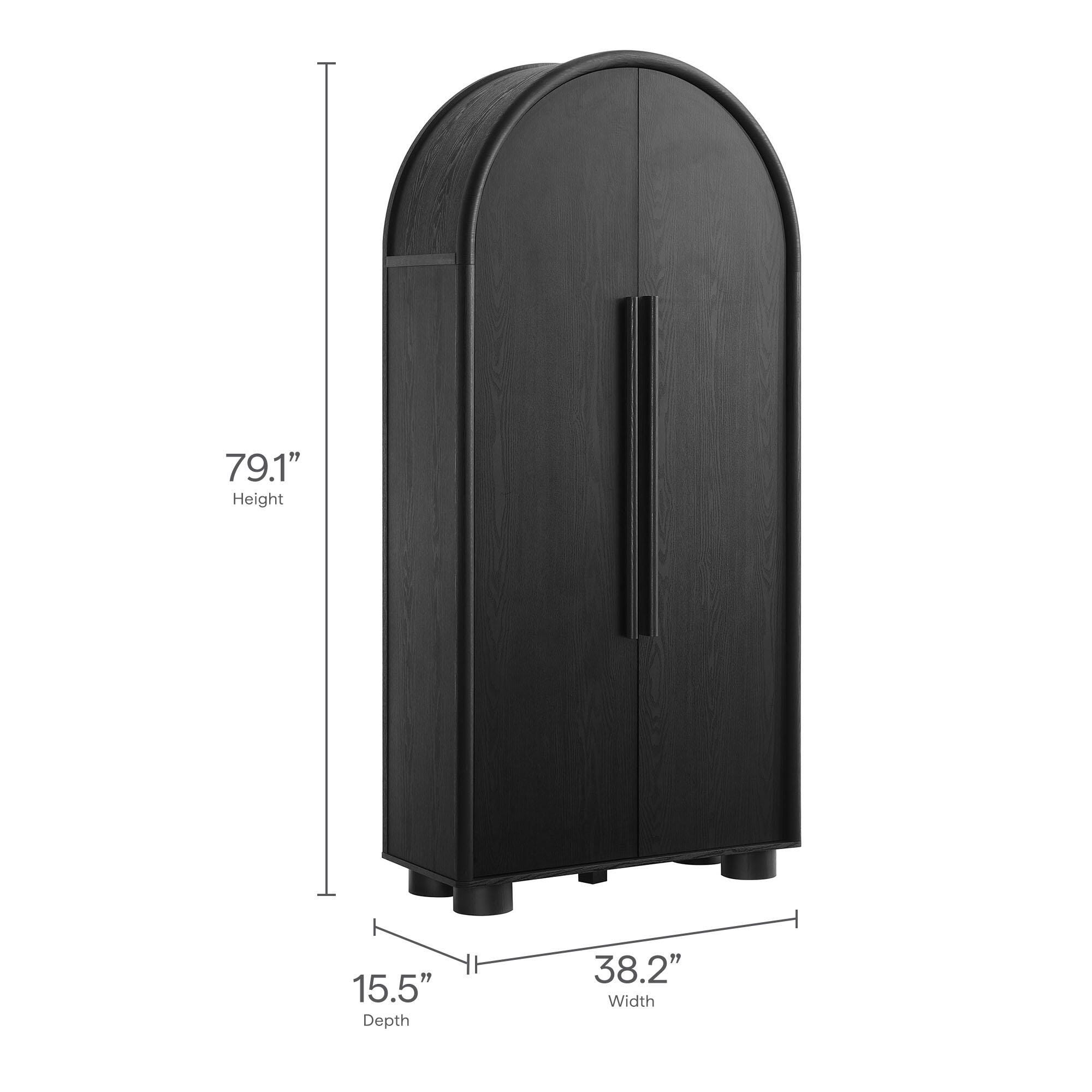 Modway Bellamy Storage Cabinet, Black, large