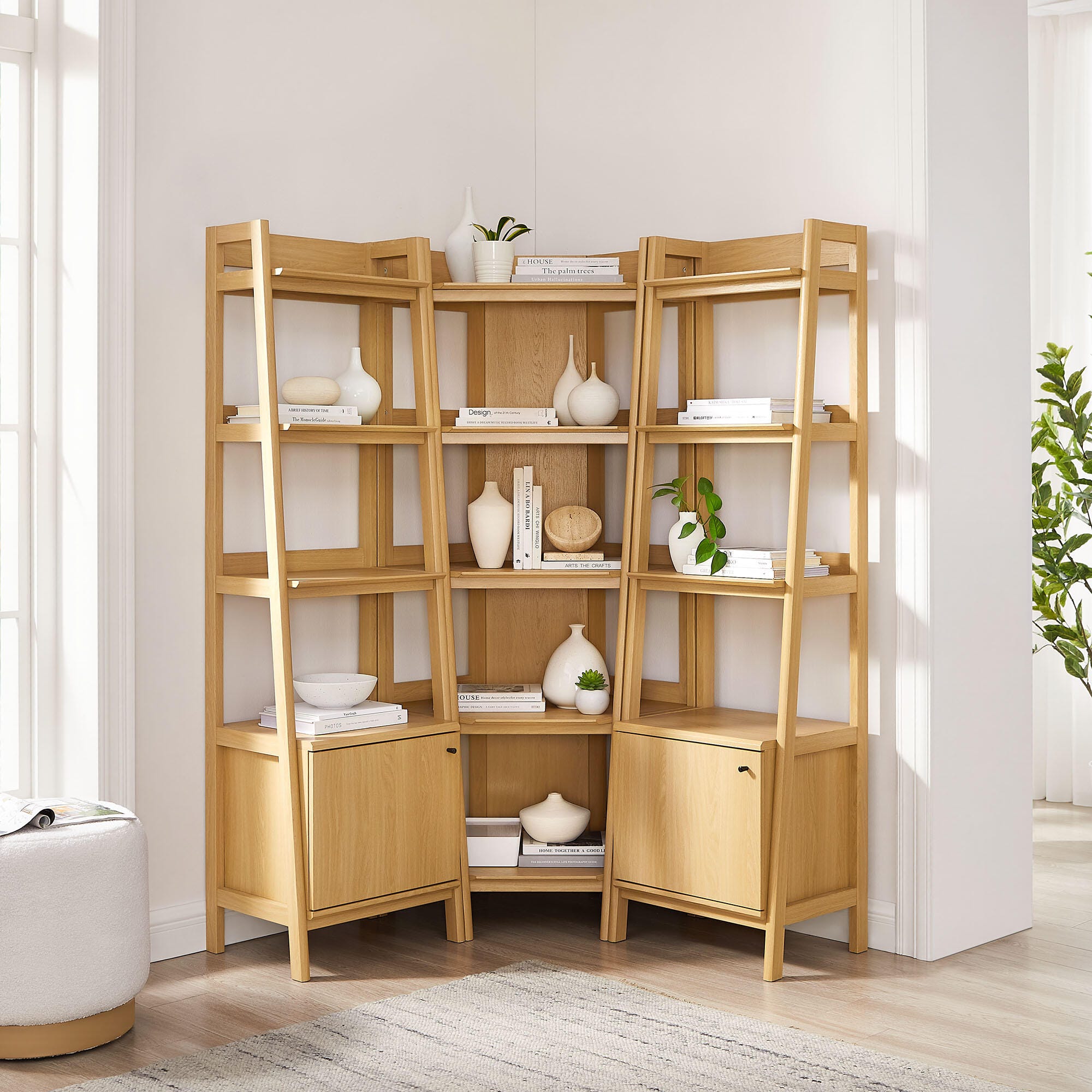 Modway Bixby 71" Corner Narrow Bookshelf Set, , rollover