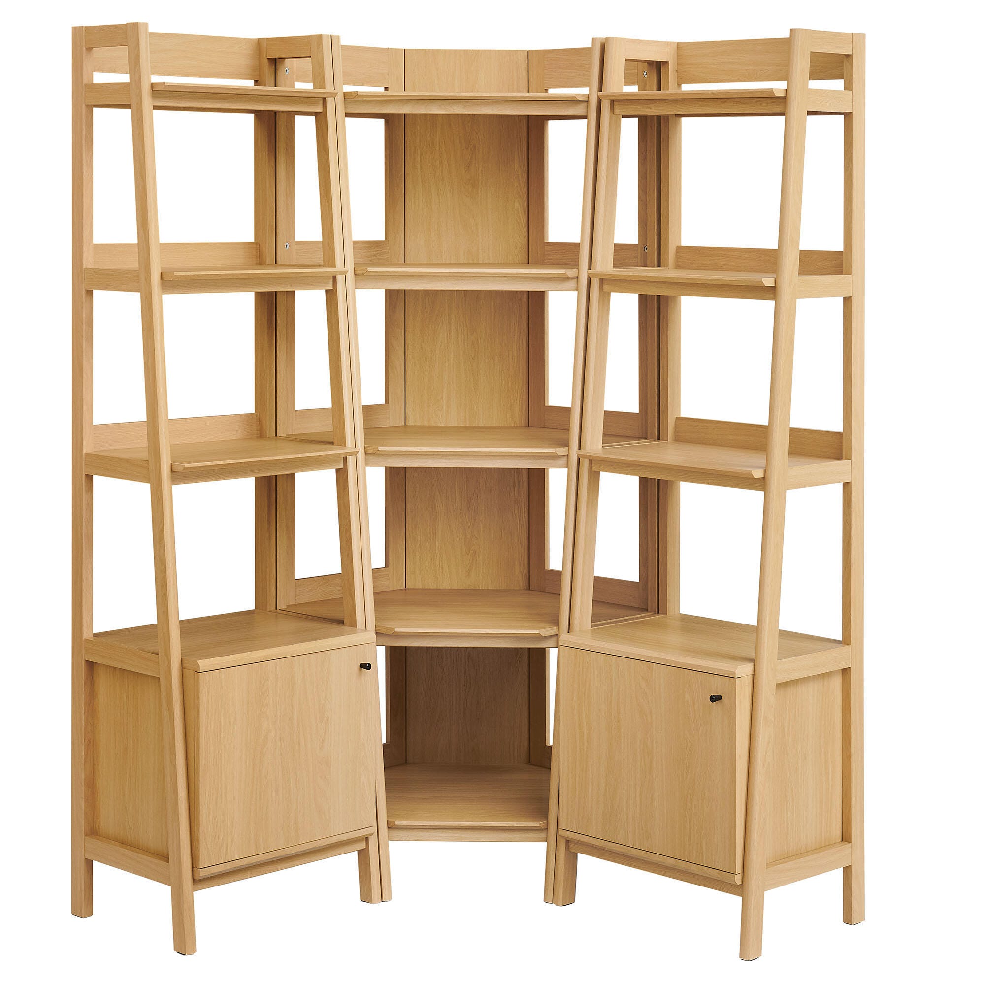 Modway Bixby 71" Corner Narrow Bookshelf Set, , large