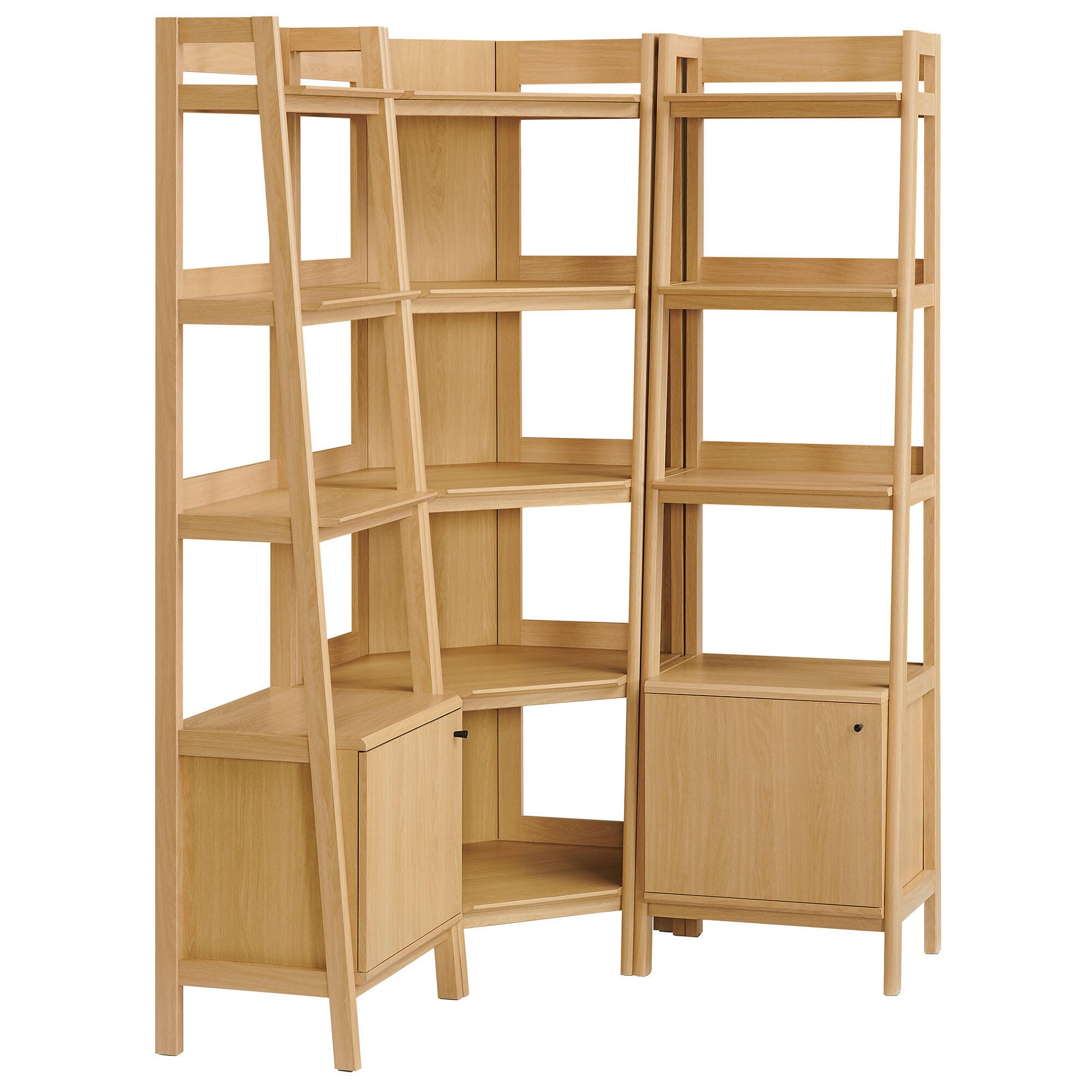 Modway Bixby 71" Corner Narrow Bookshelf Set, , large