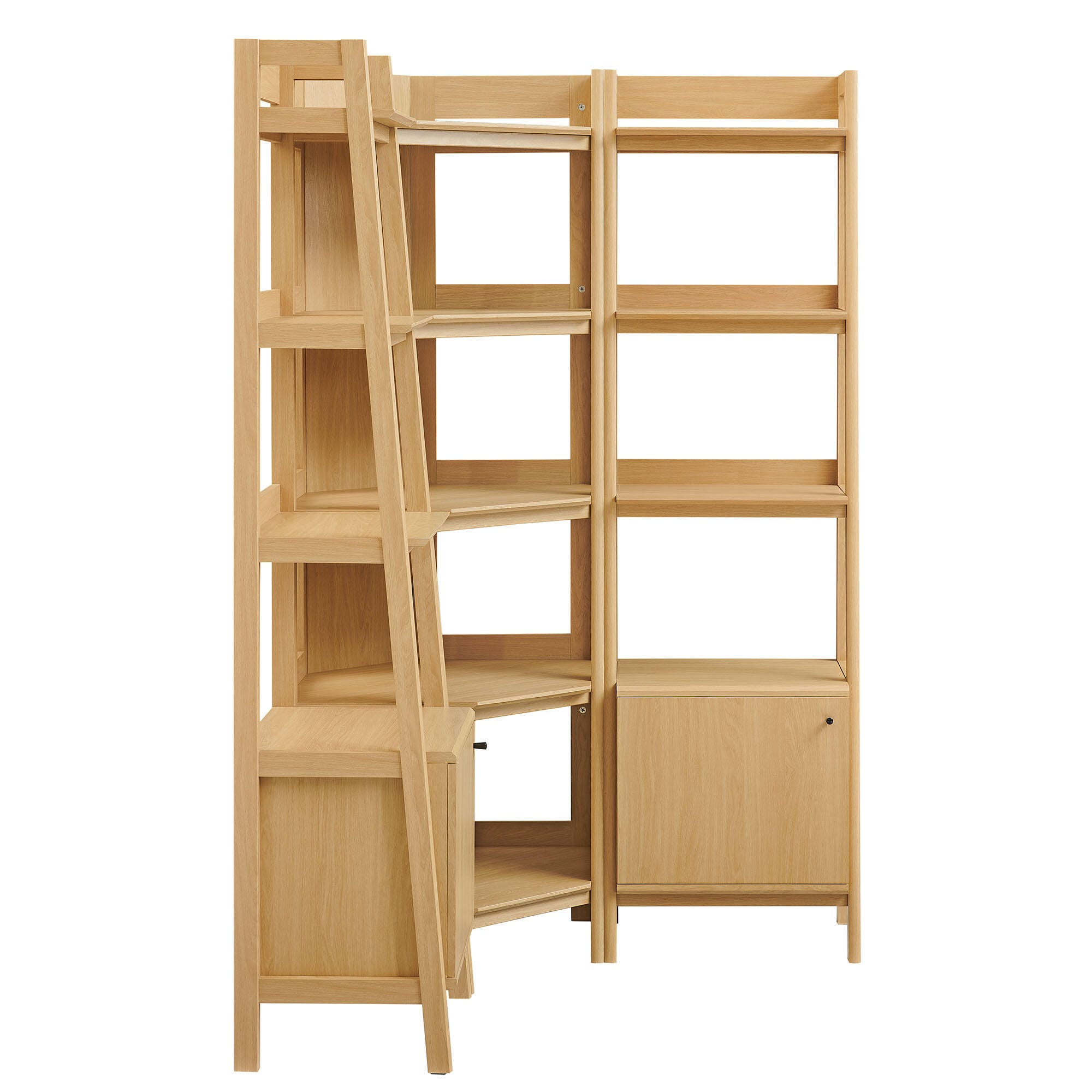Modway Bixby 71" Corner Narrow Bookshelf Set, , large