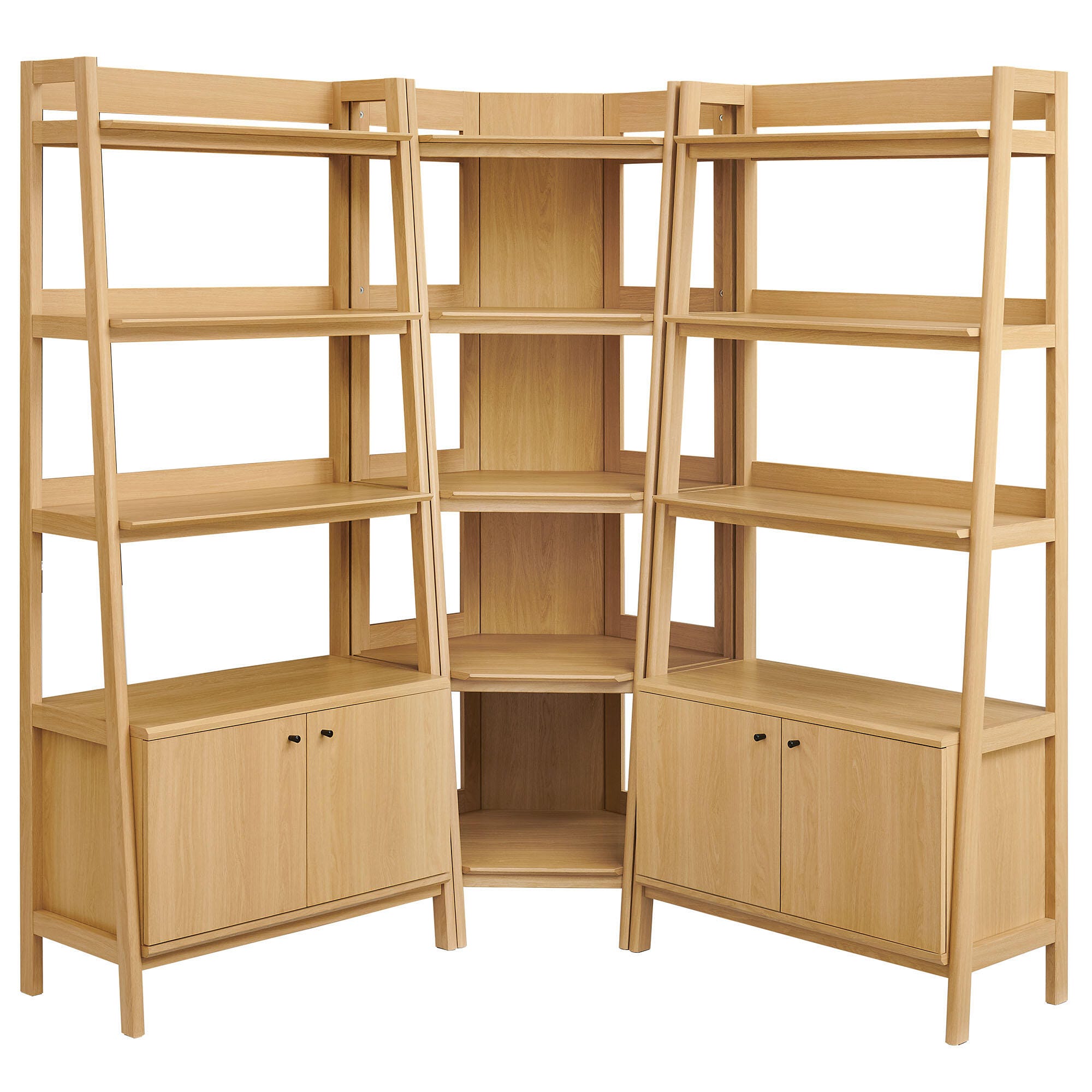 Modway Bixby 71" Corner Wide Bookshelf Set, , large