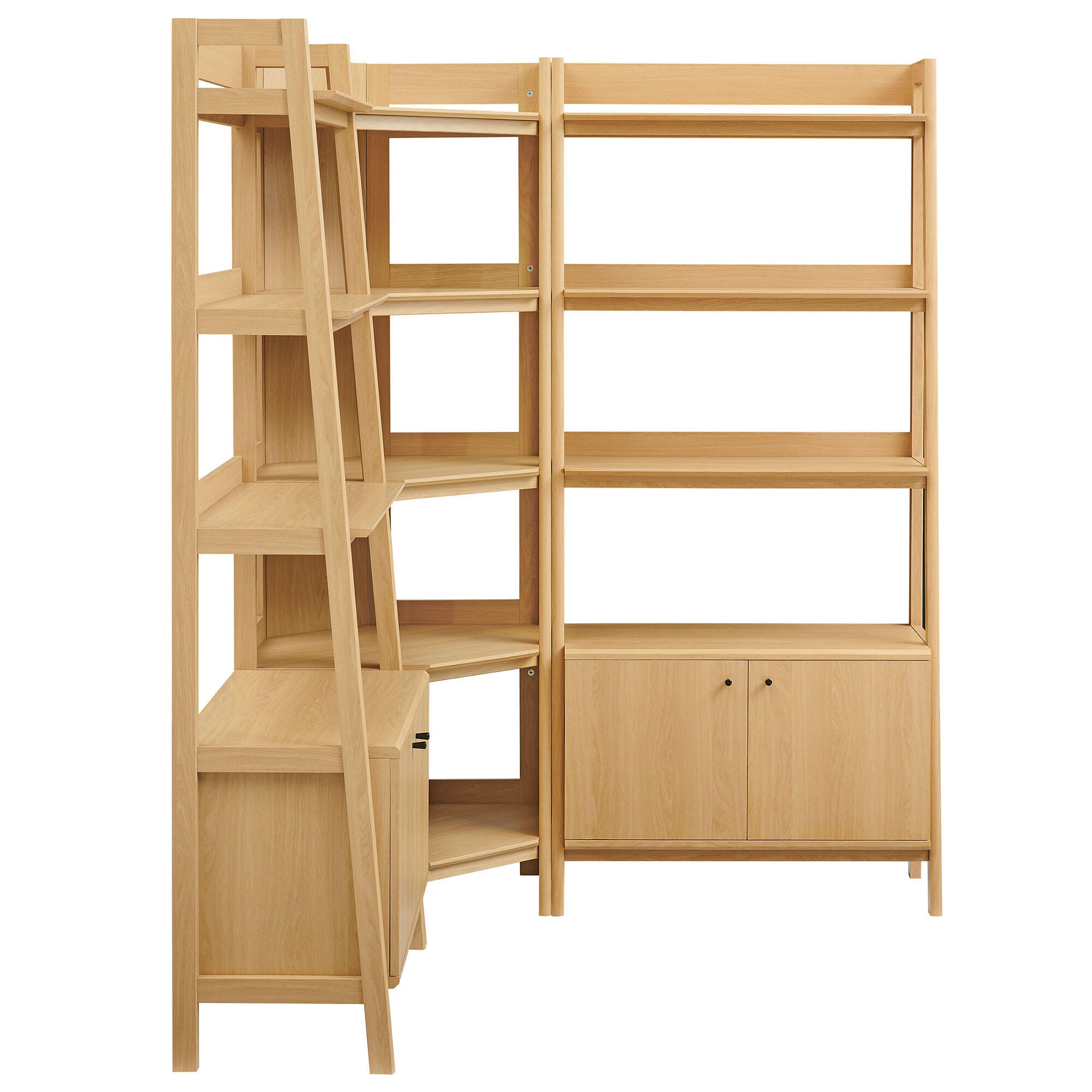 Modway Bixby 71" Corner Wide Bookshelf Set, , large