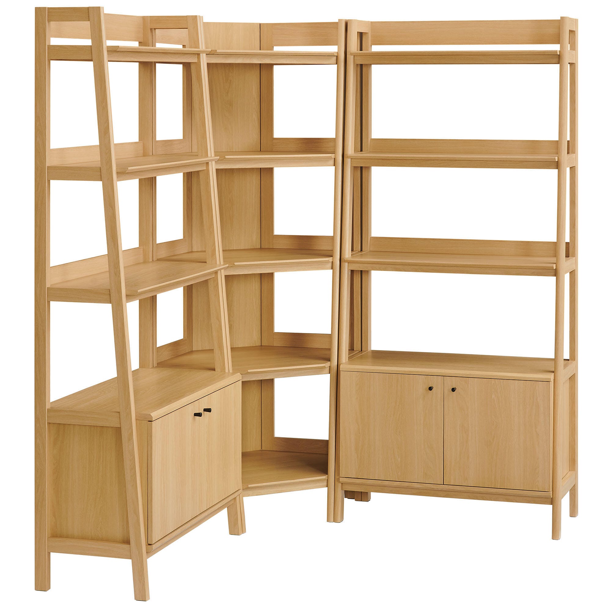 Modway Bixby 71" Corner Wide Bookshelf Set, , large