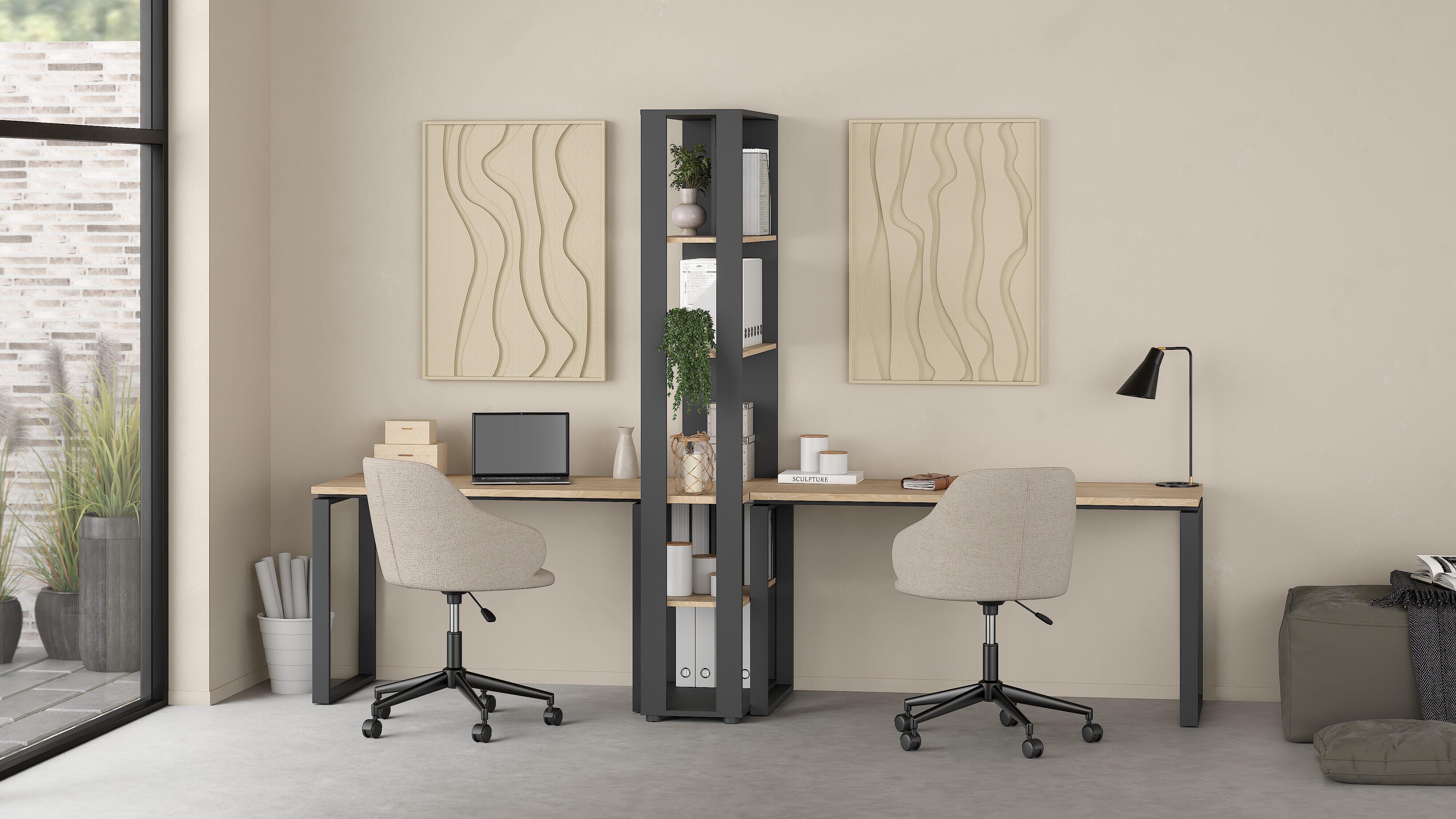 Tvilum Sign 47" Home Office Desk, Matte Gray, large