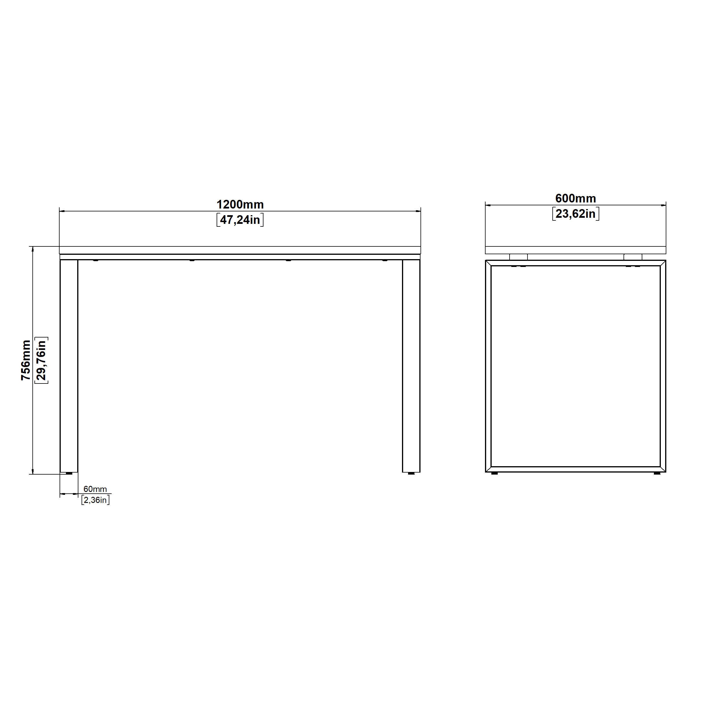 Tvilum Sign 47" Home Office Desk, Matte Gray, large