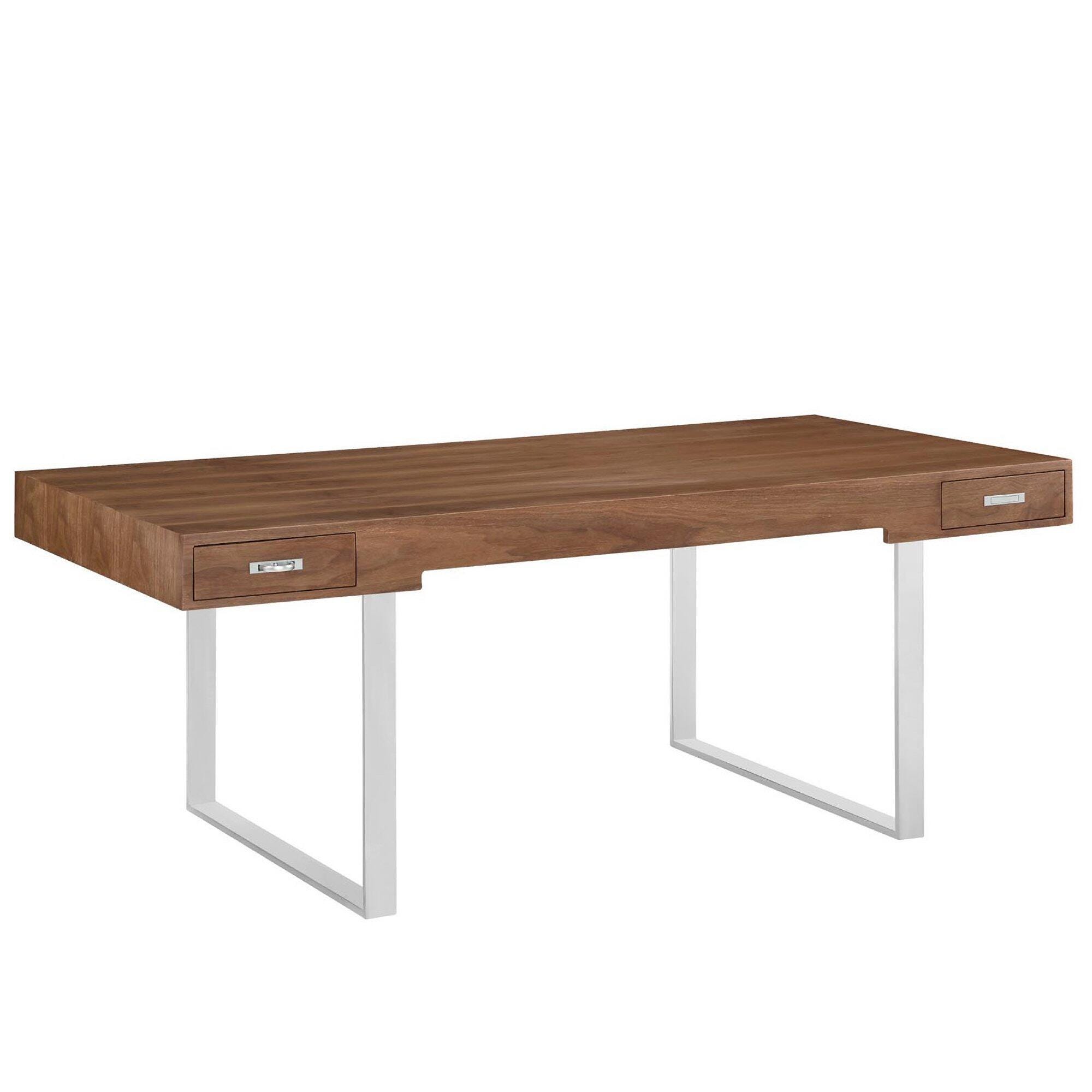 Modway Tinker 75" Home Office Desk, Walnut, large