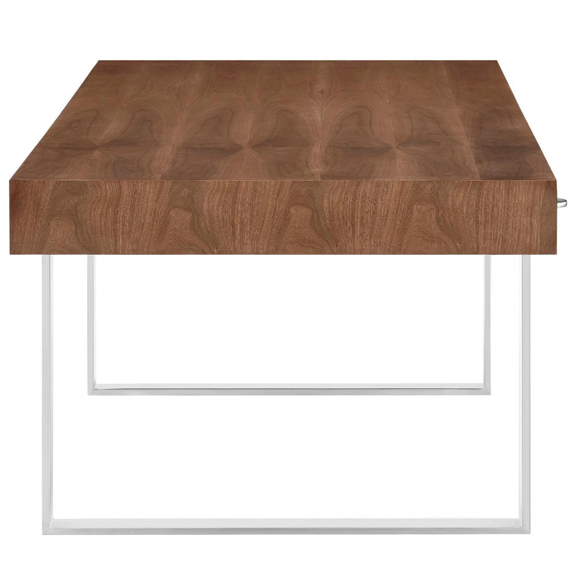 Modway Tinker 75" Home Office Desk, Walnut, large