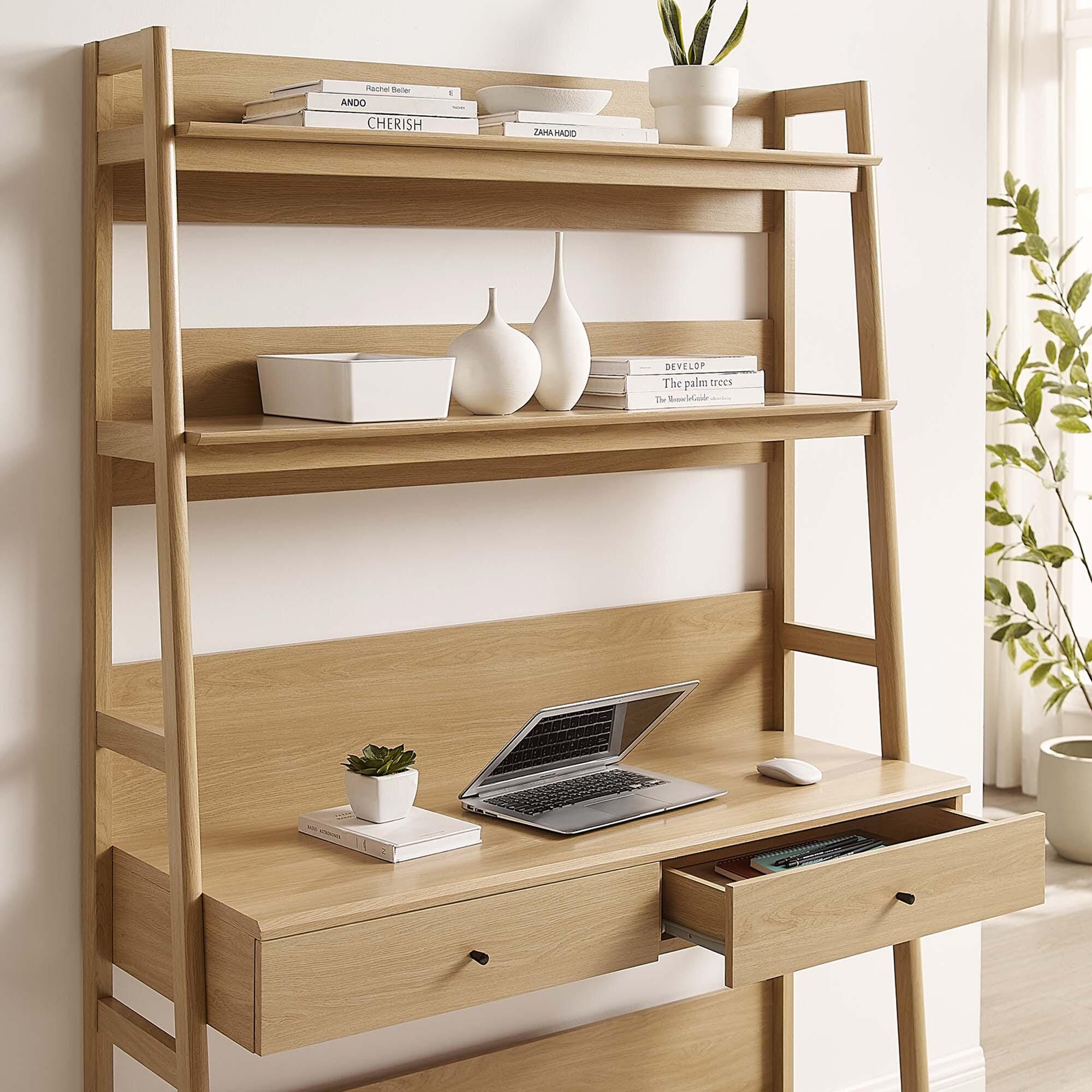Modway Bixby 19" Home Office Desk, Oak, large