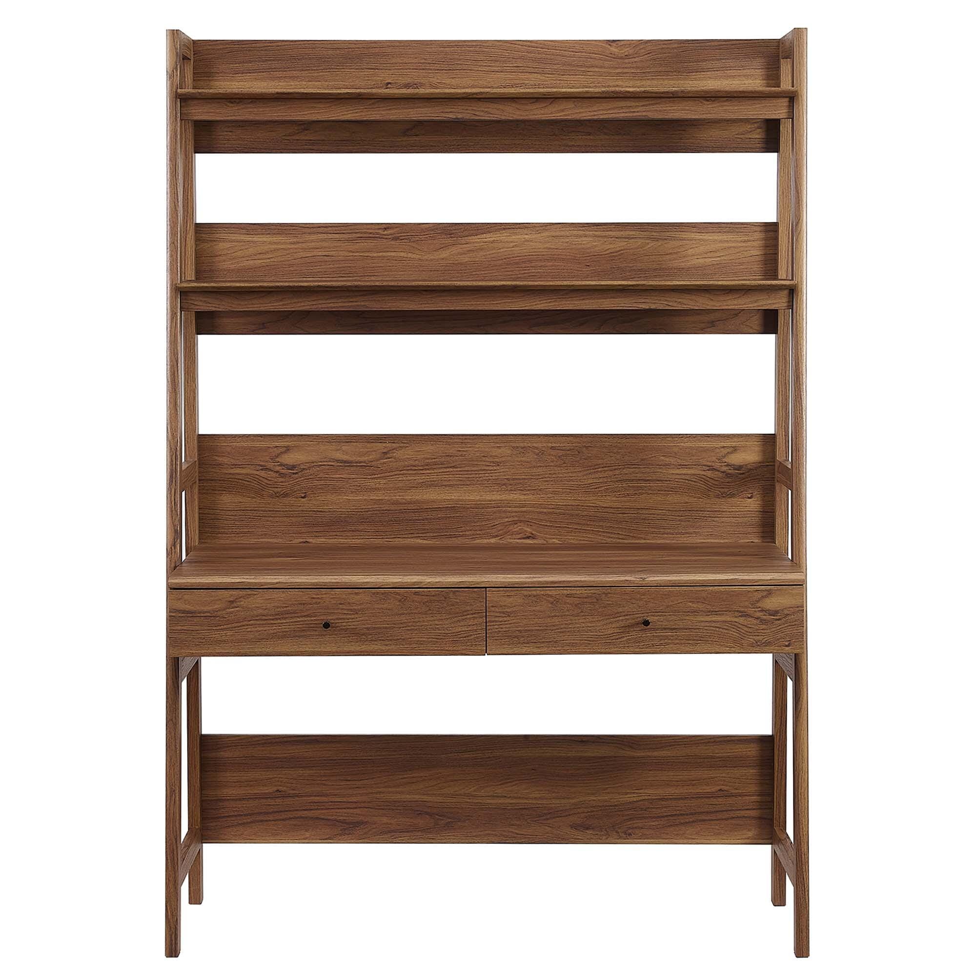 Modway Bixby 19" Home Office Desk, Walnut, large