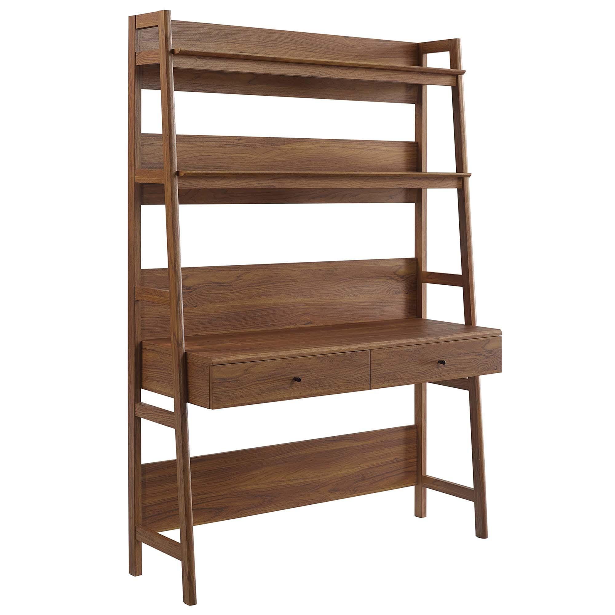 Modway Bixby 19" Home Office Desk, Walnut, large