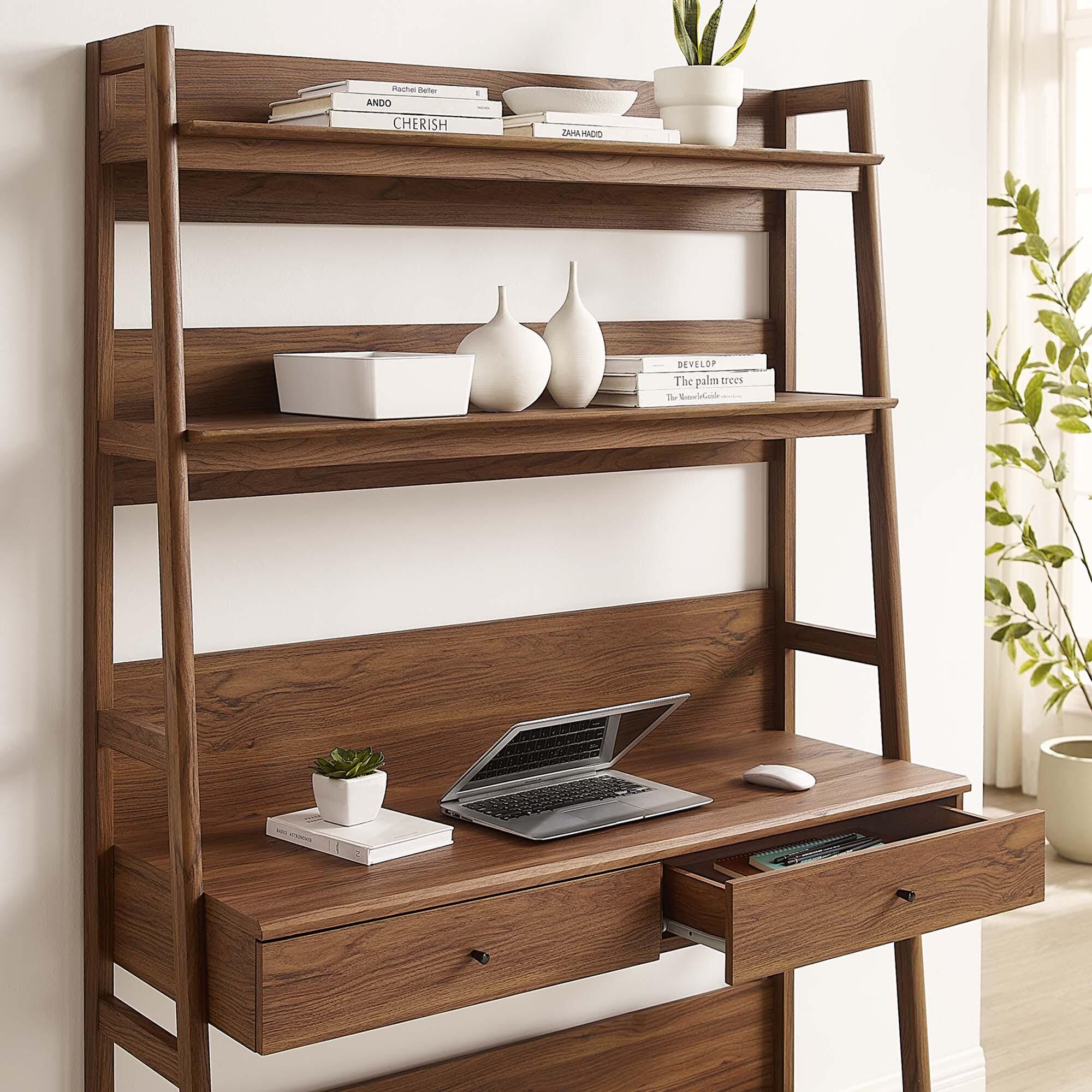 Modway Bixby 19" Home Office Desk, Walnut, large