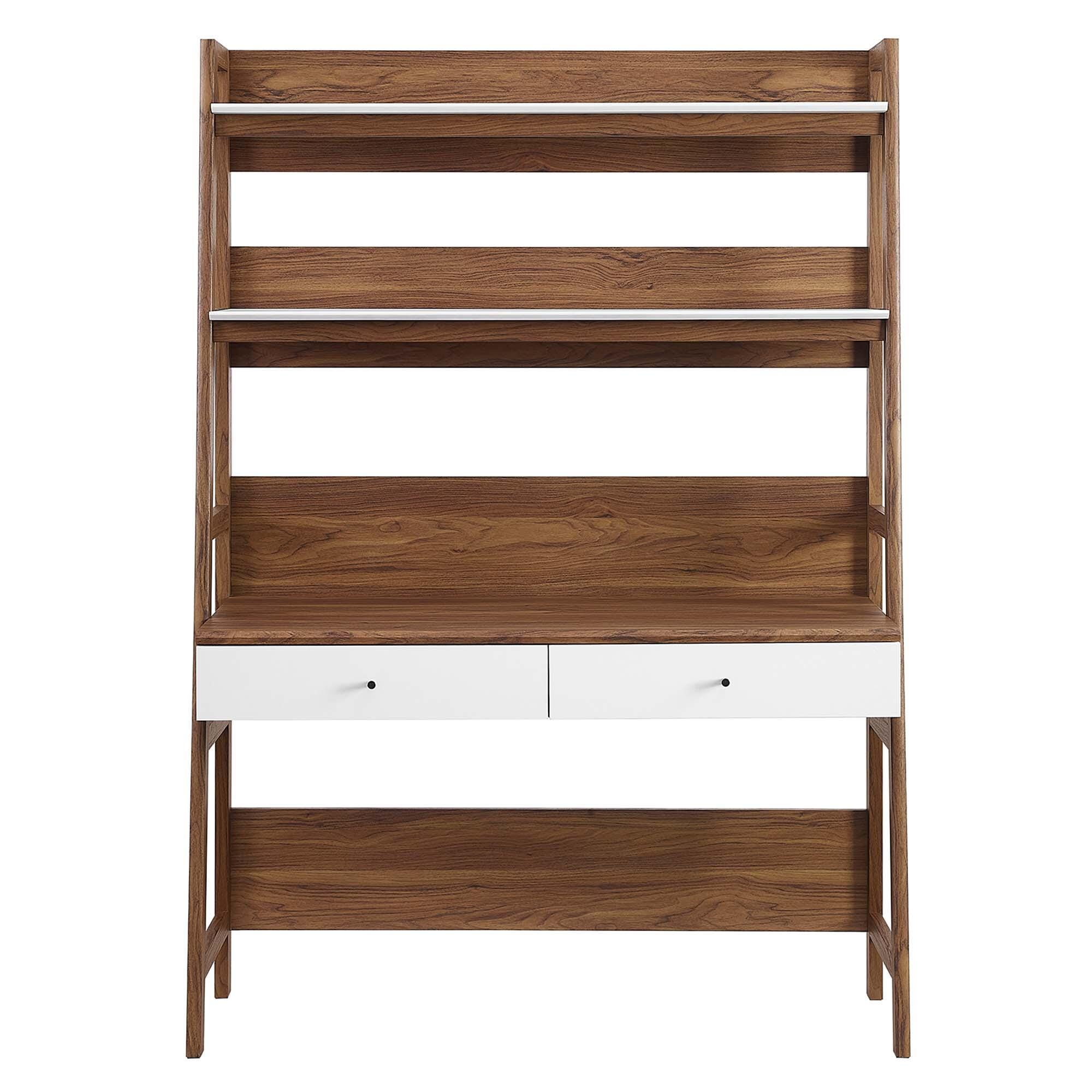 Modway Bixby 19" Home Office Desk, Walnut/White, large