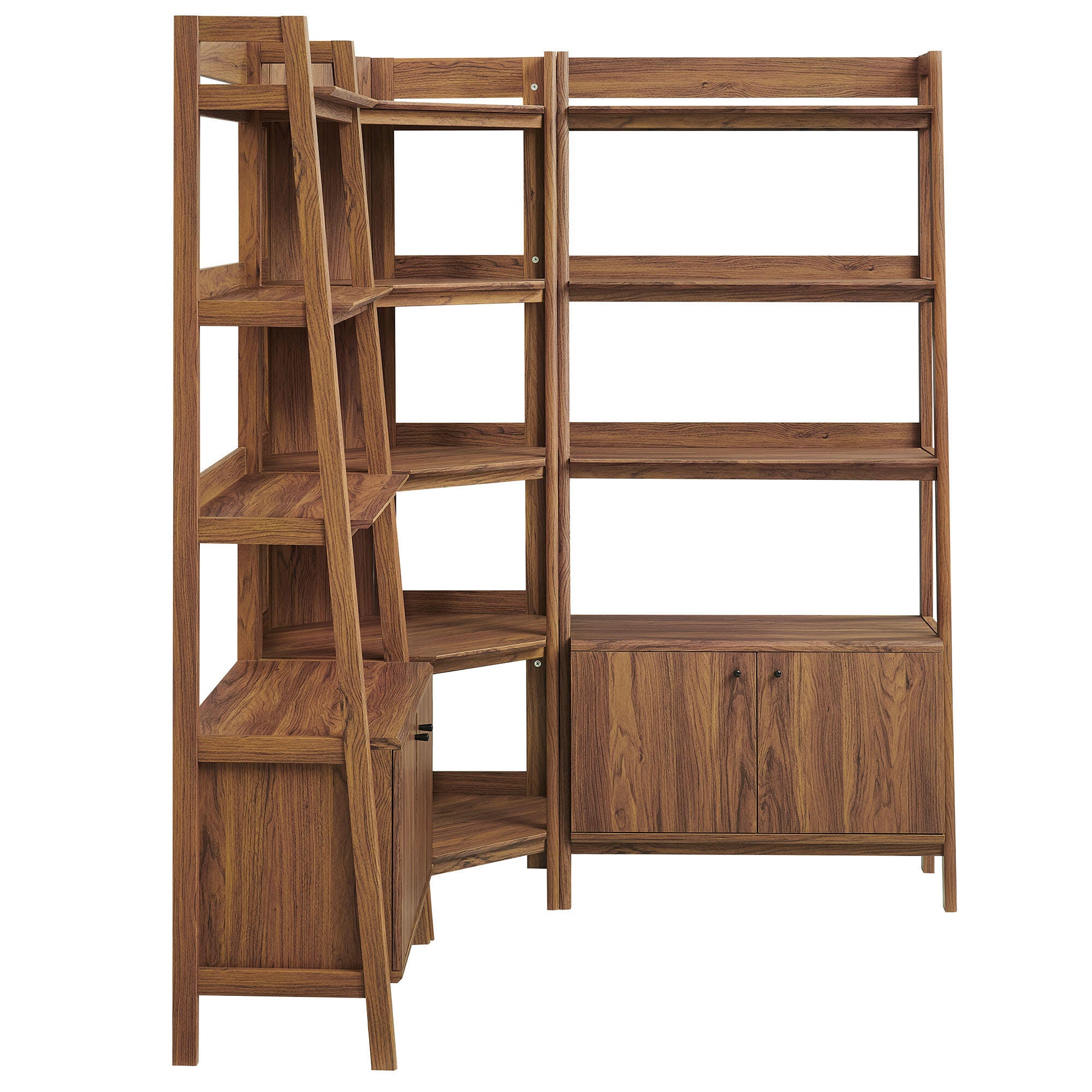 Modway Bixby 71" Corner Wide Bookcase Set, , large