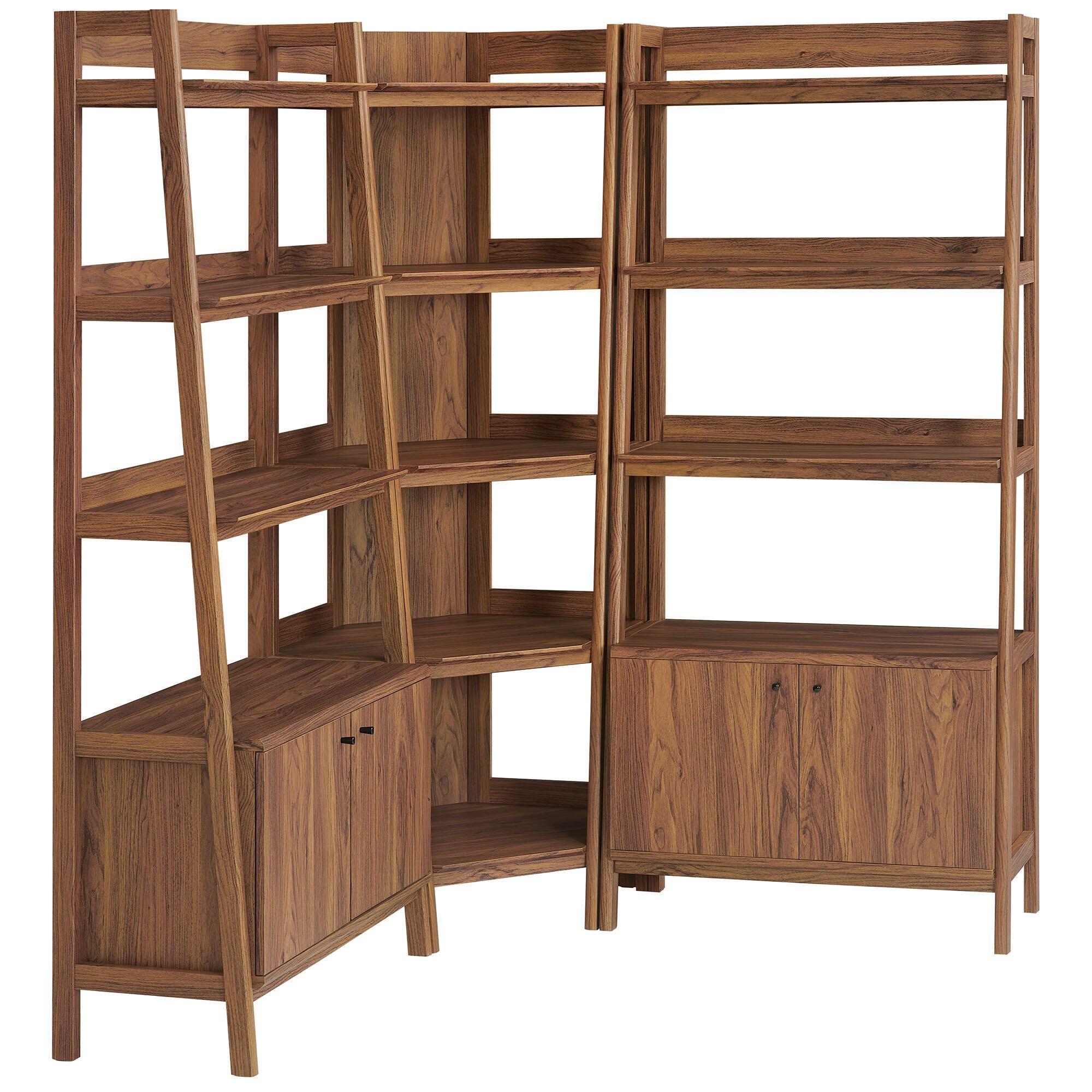 Modway Bixby 71" Corner Wide Bookcase Set, , large