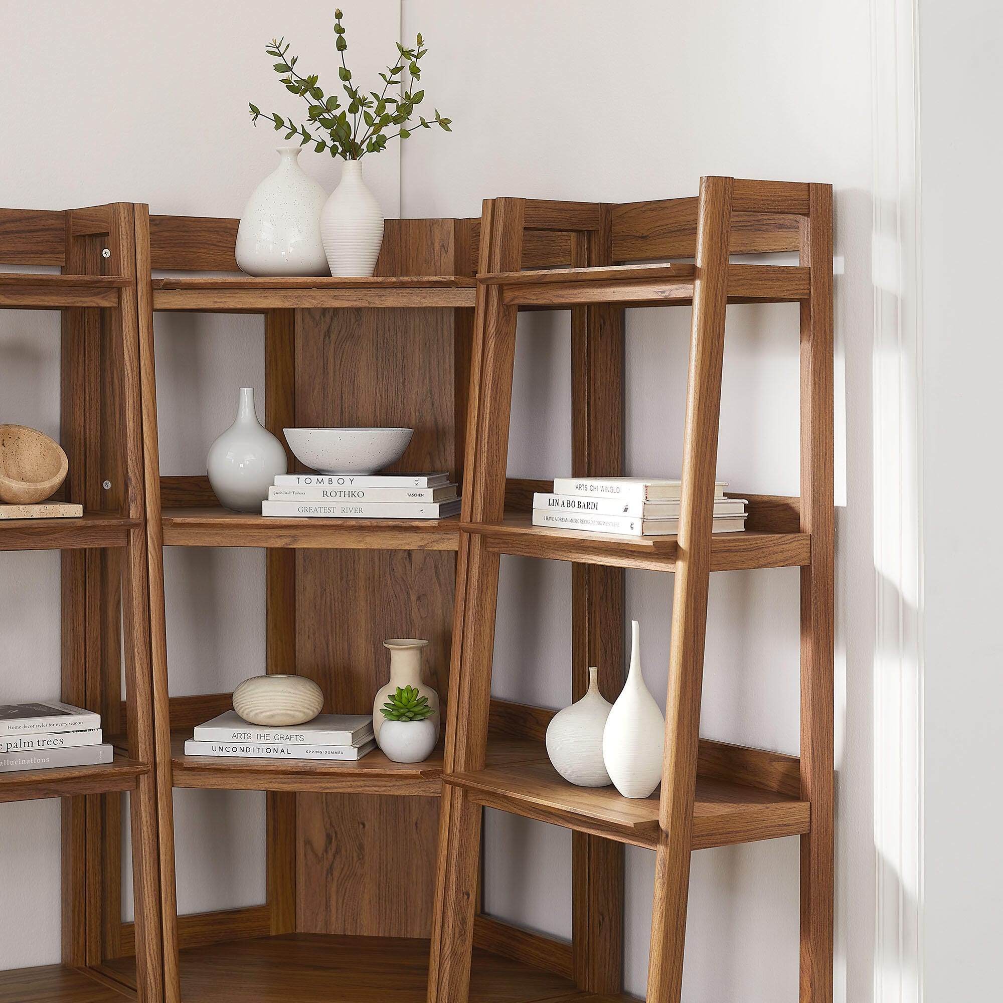 Modway Bixby 71" Corner Narrow Bookcase Set, , large
