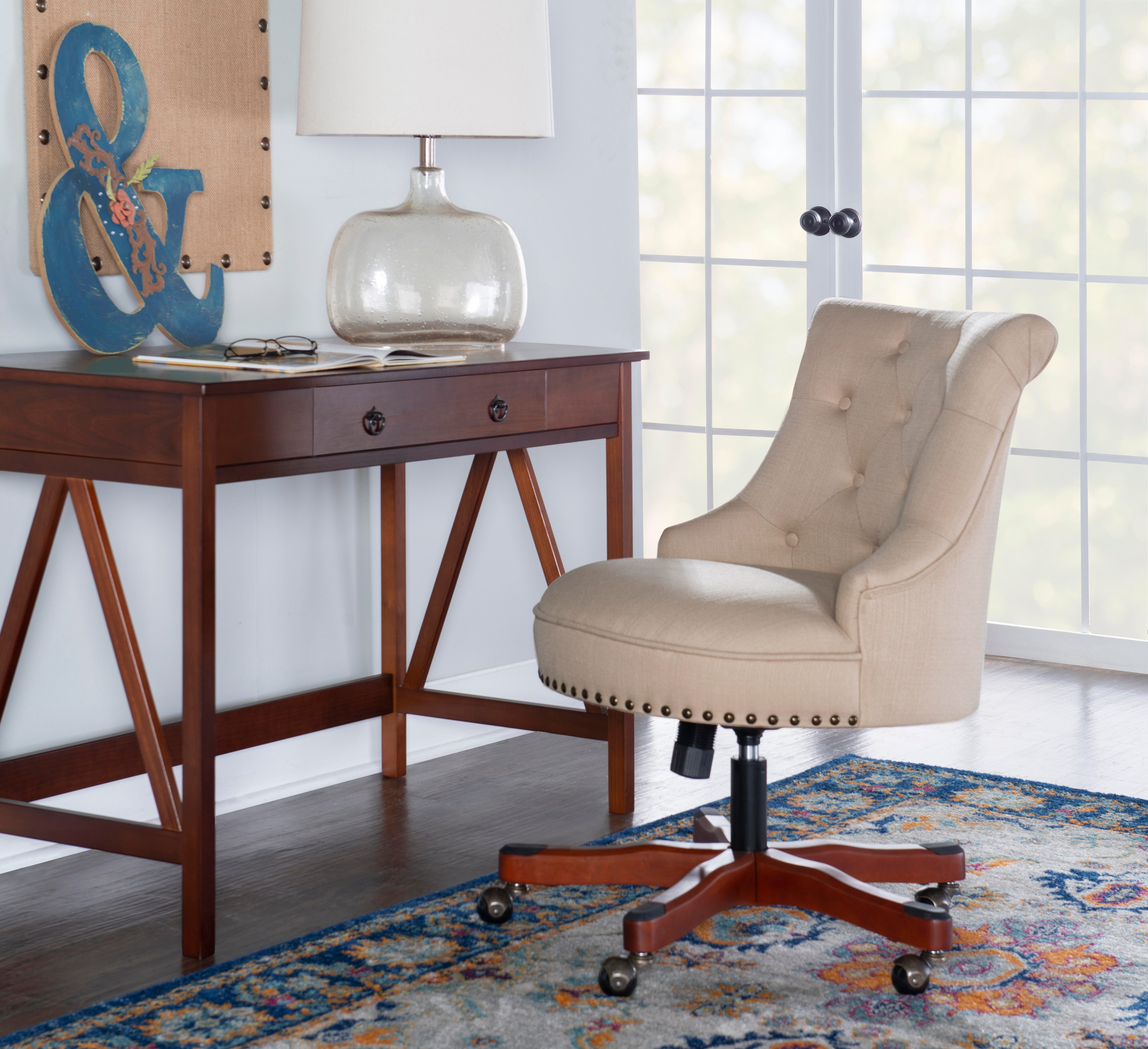 Linon Corbin Office Chair, Cherry, large