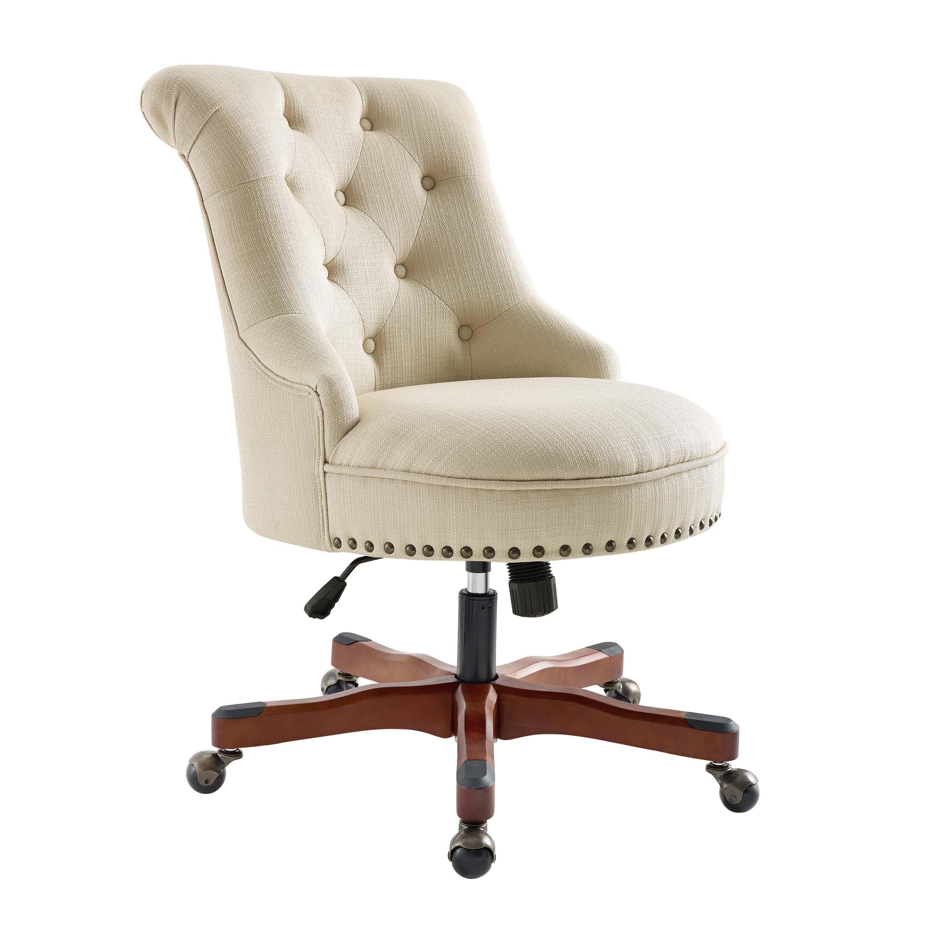 Linon Corbin Office Chair, Cherry, large