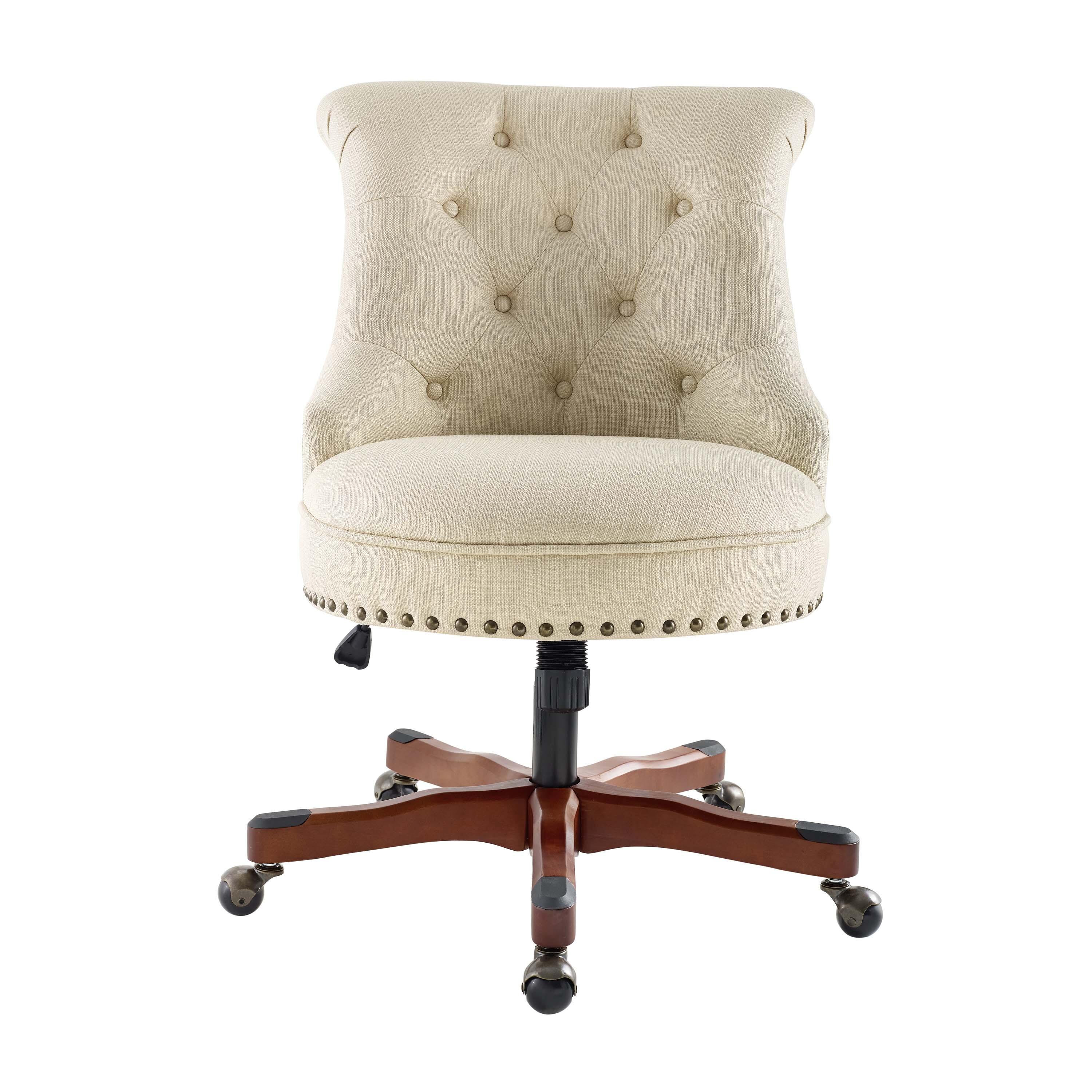 Linon Corbin Office Chair, Cherry, large