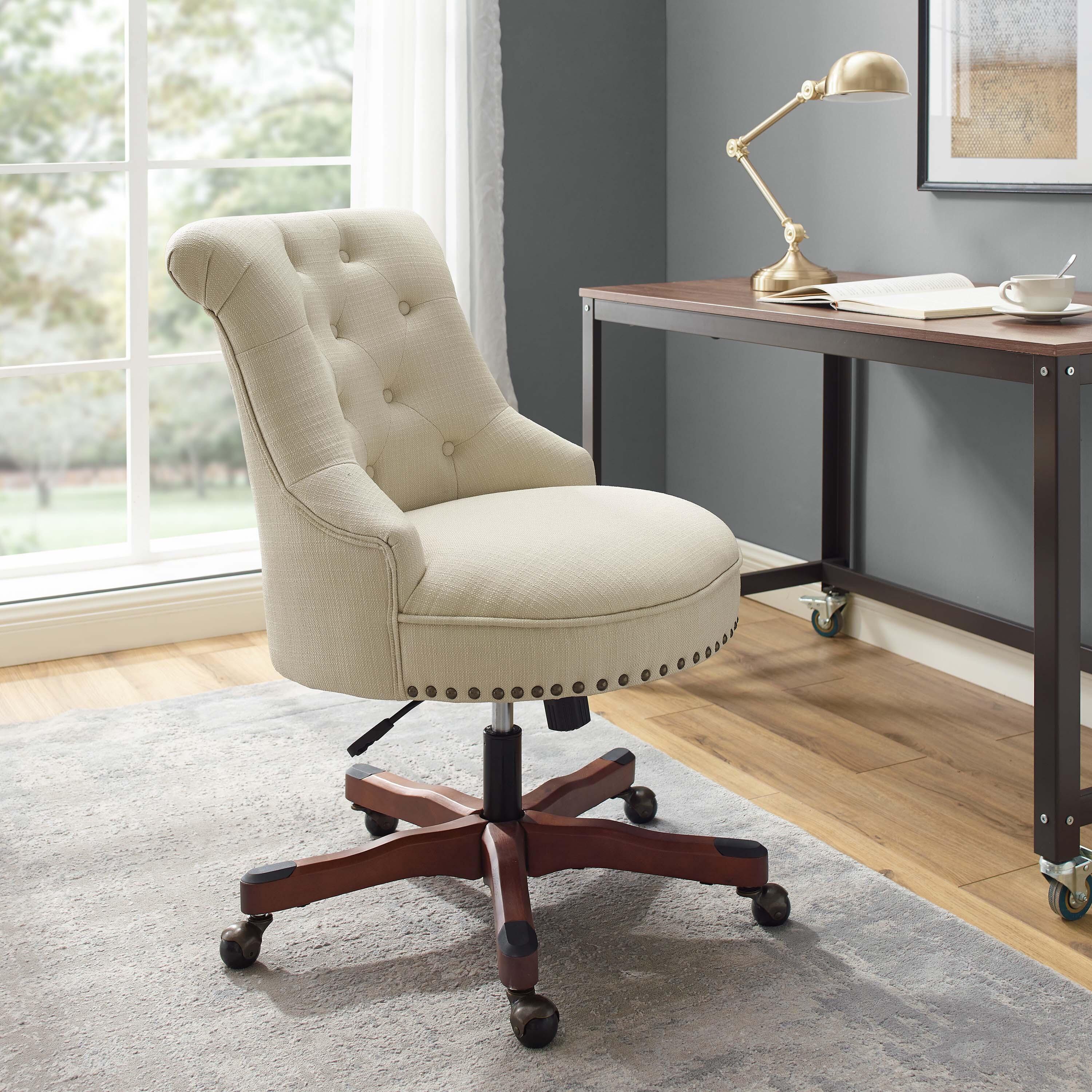Linon Corbin Office Chair, Cherry, large