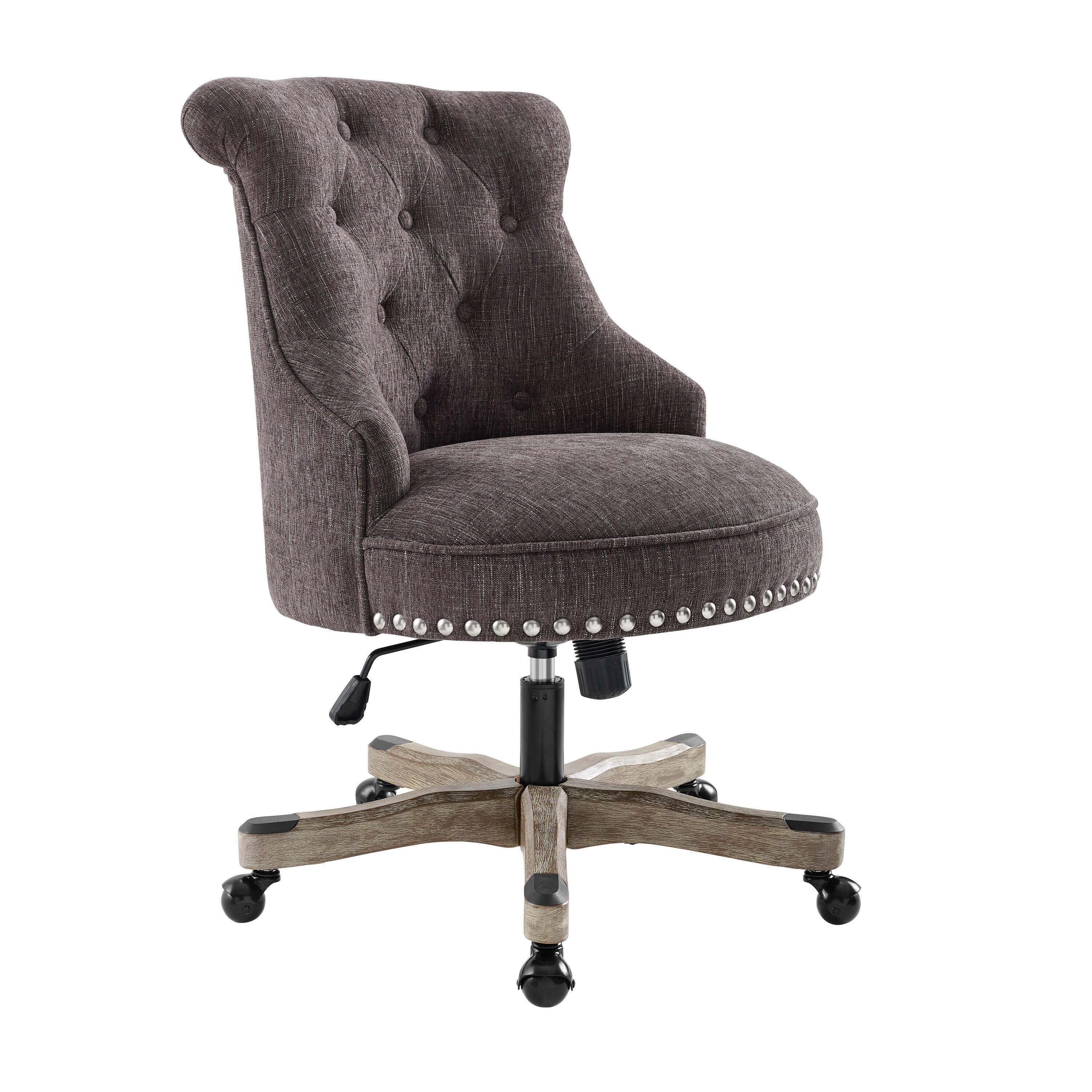 Linon Corbin Office Chair, Dark Gray, large