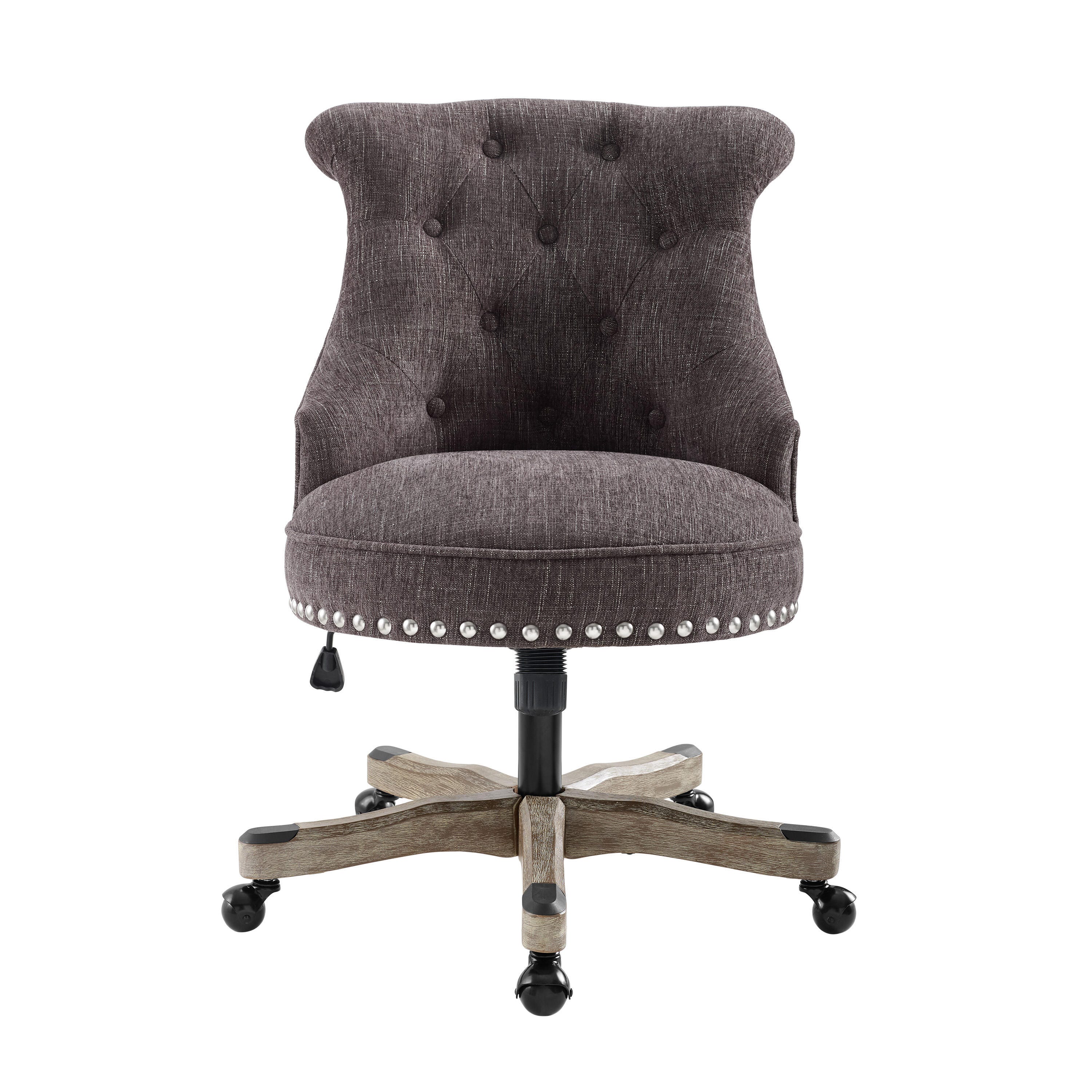 Linon Corbin Office Chair, Dark Gray, large