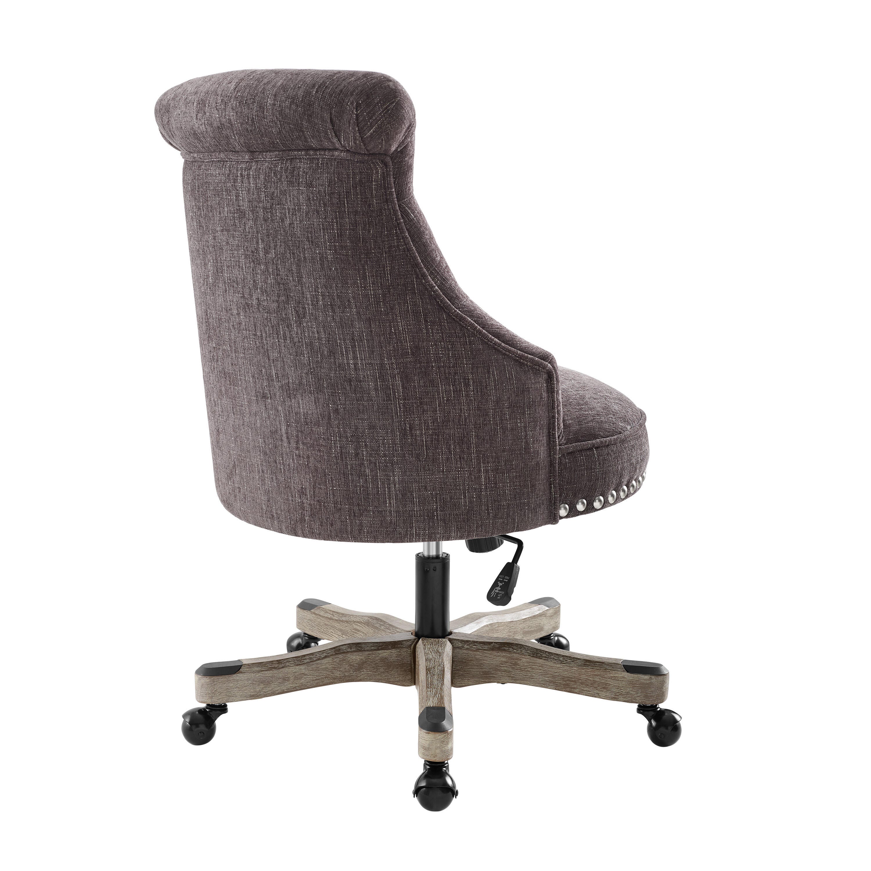 Linon Corbin Office Chair, Dark Gray, large