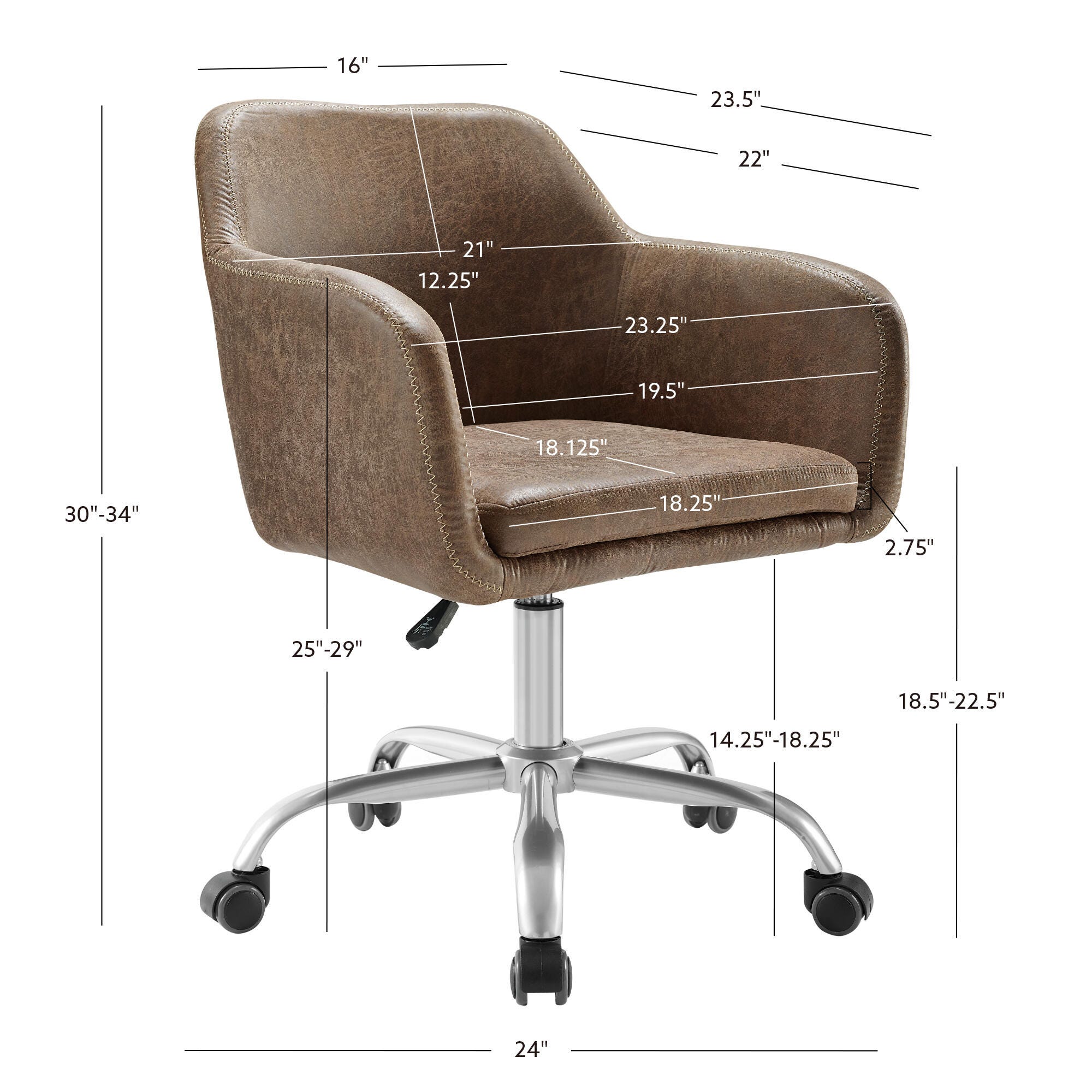 Linon Mason Office Chair, , large