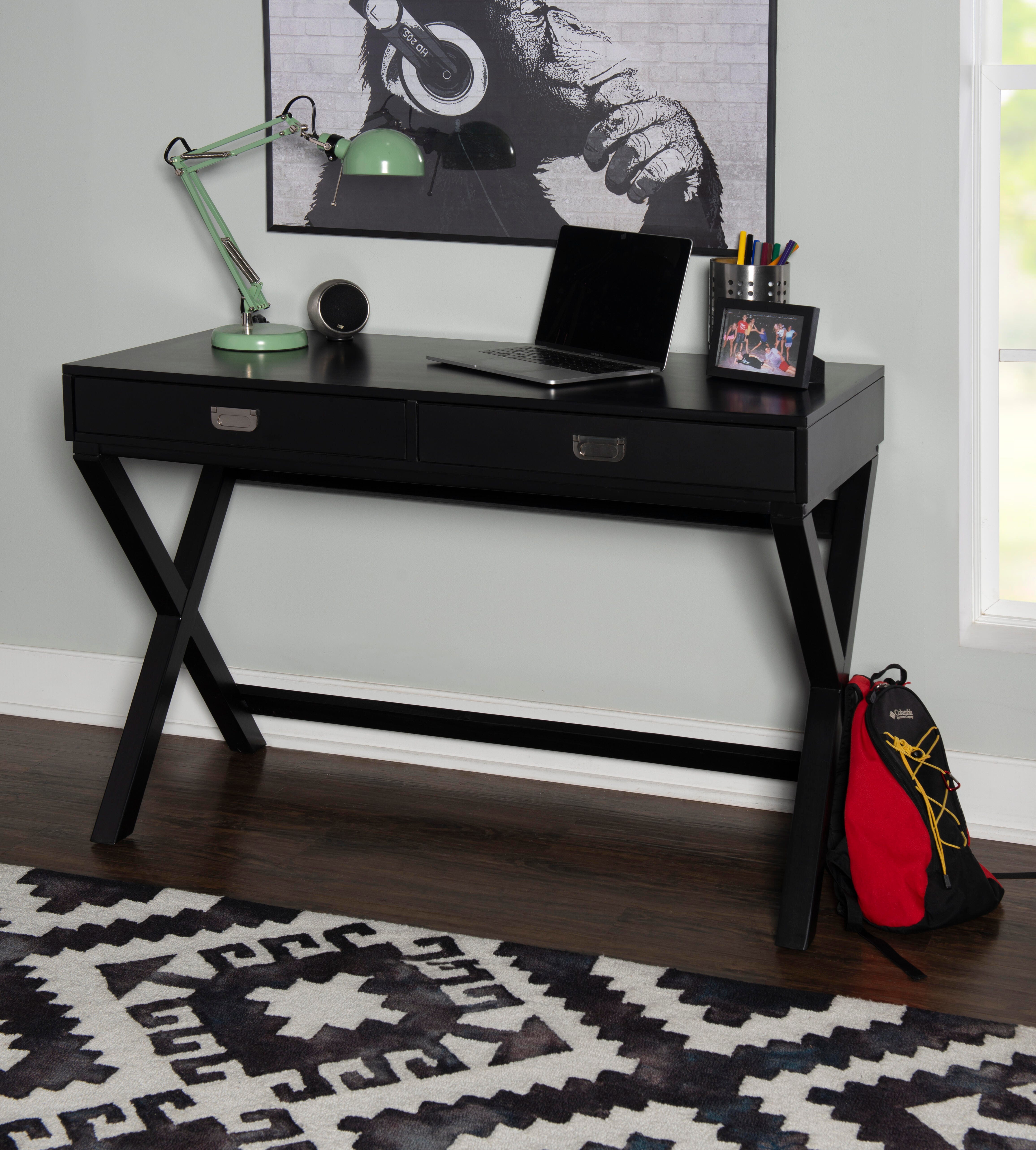 Linon Piper Desk, Black, large