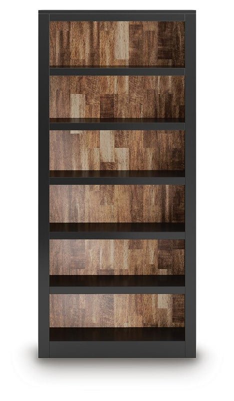 Wildenauer 75" Bookcase, Brown/Black