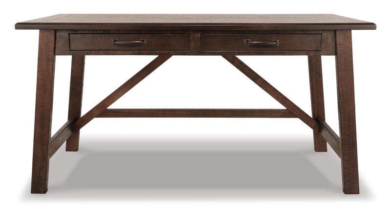 Baldridge 2 Drawer 60" Home Office Desk, Rustic Brown