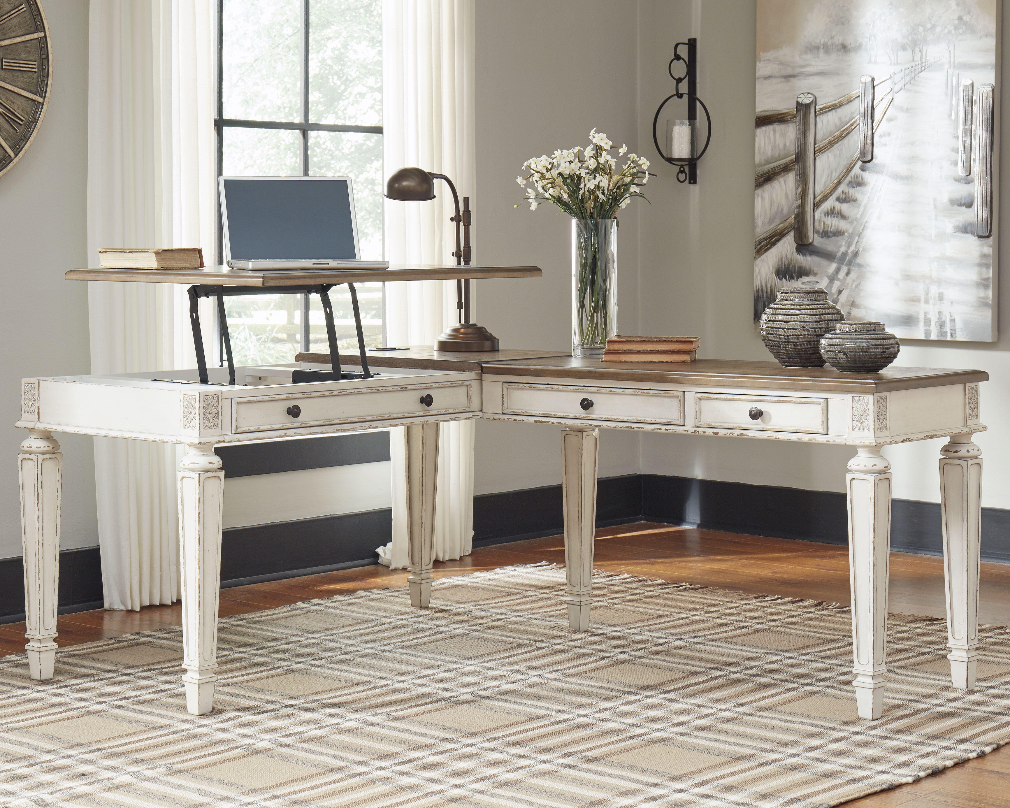 Realyn 2-Piece Home Office Lift Top Desk - image 1