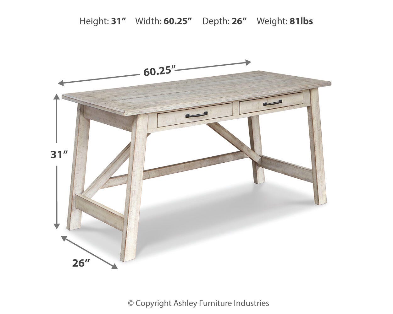 Carynhurst 60" Home Office Desk - image 4