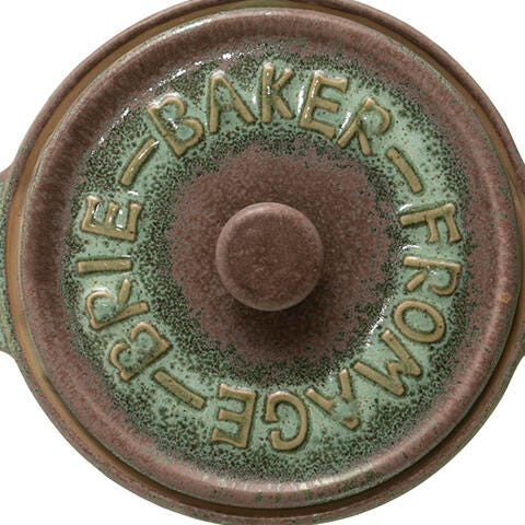 3-piece Stoneware Brie Baker With Lid And Bamboo Spreader (set Of 2 Bakers/colors/each One Will Vary), , swatch