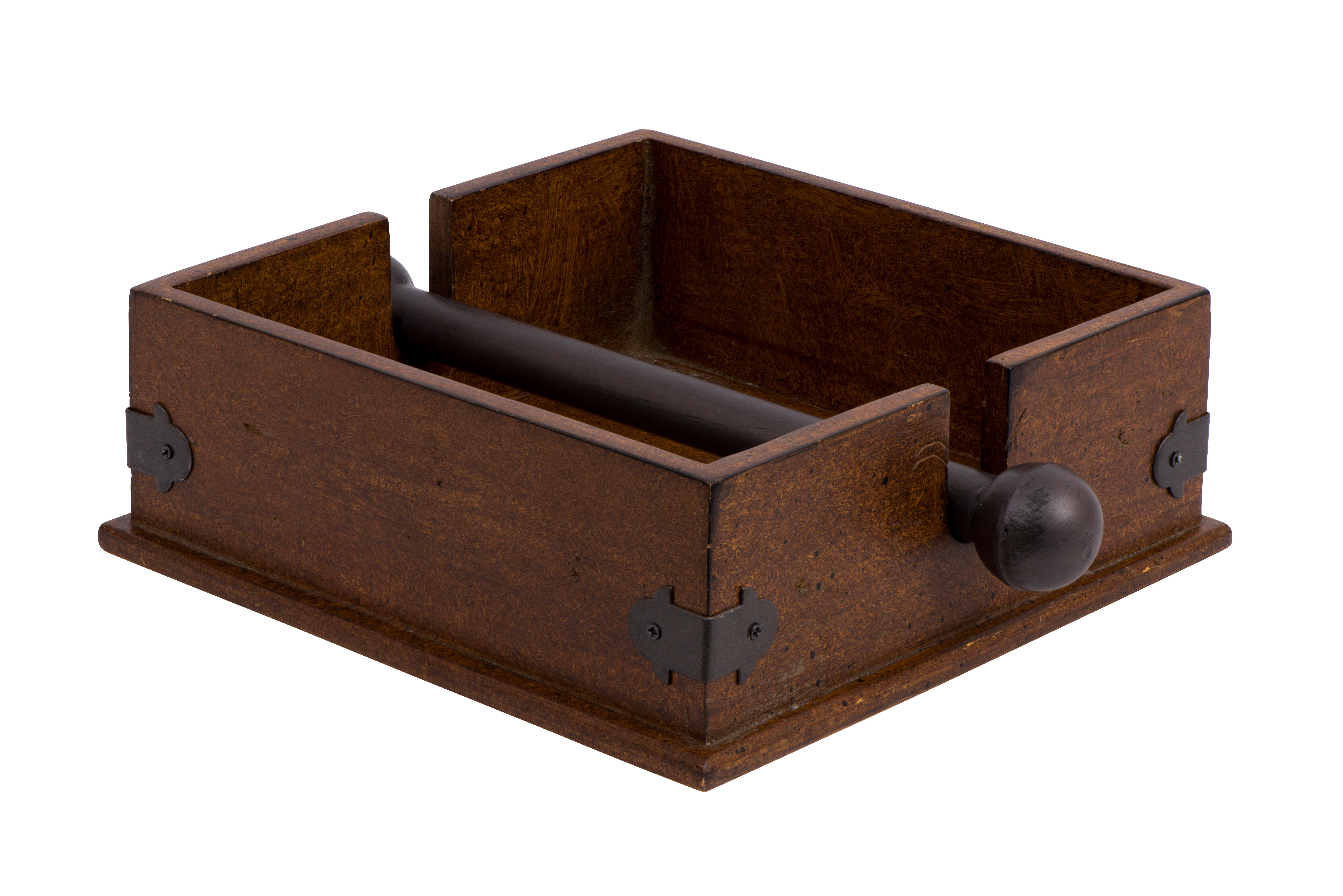 9-1/2" Square Wood And Metal Dinner Napkin Holder, , large