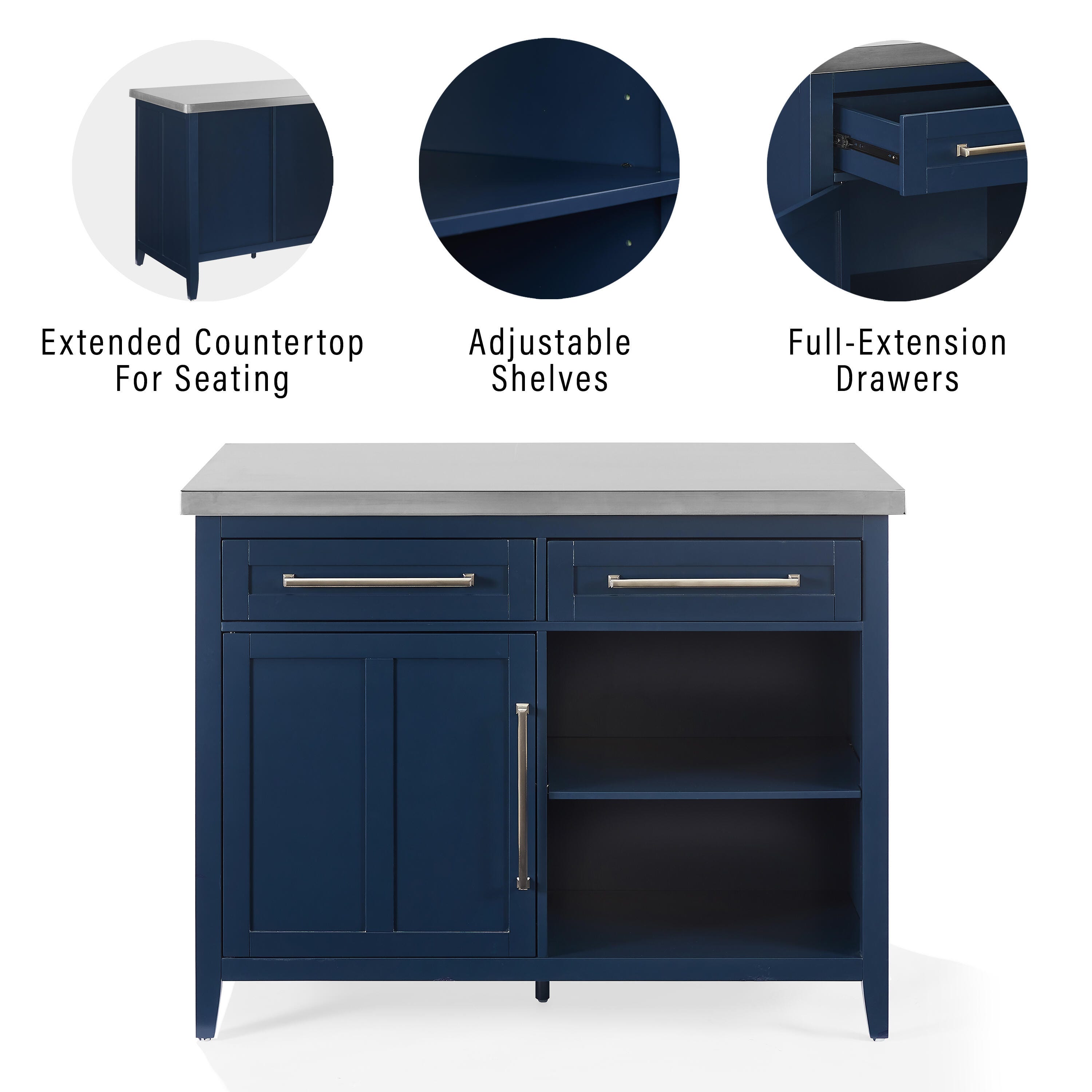 Crosley Furniture Silvia Kitchen Island, , large