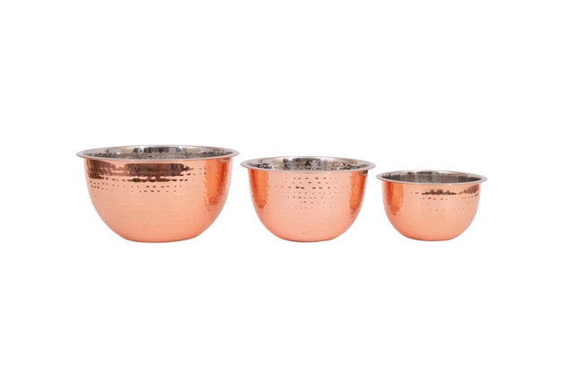 Creative Co-Op Hammered Bowls (Set of 3)