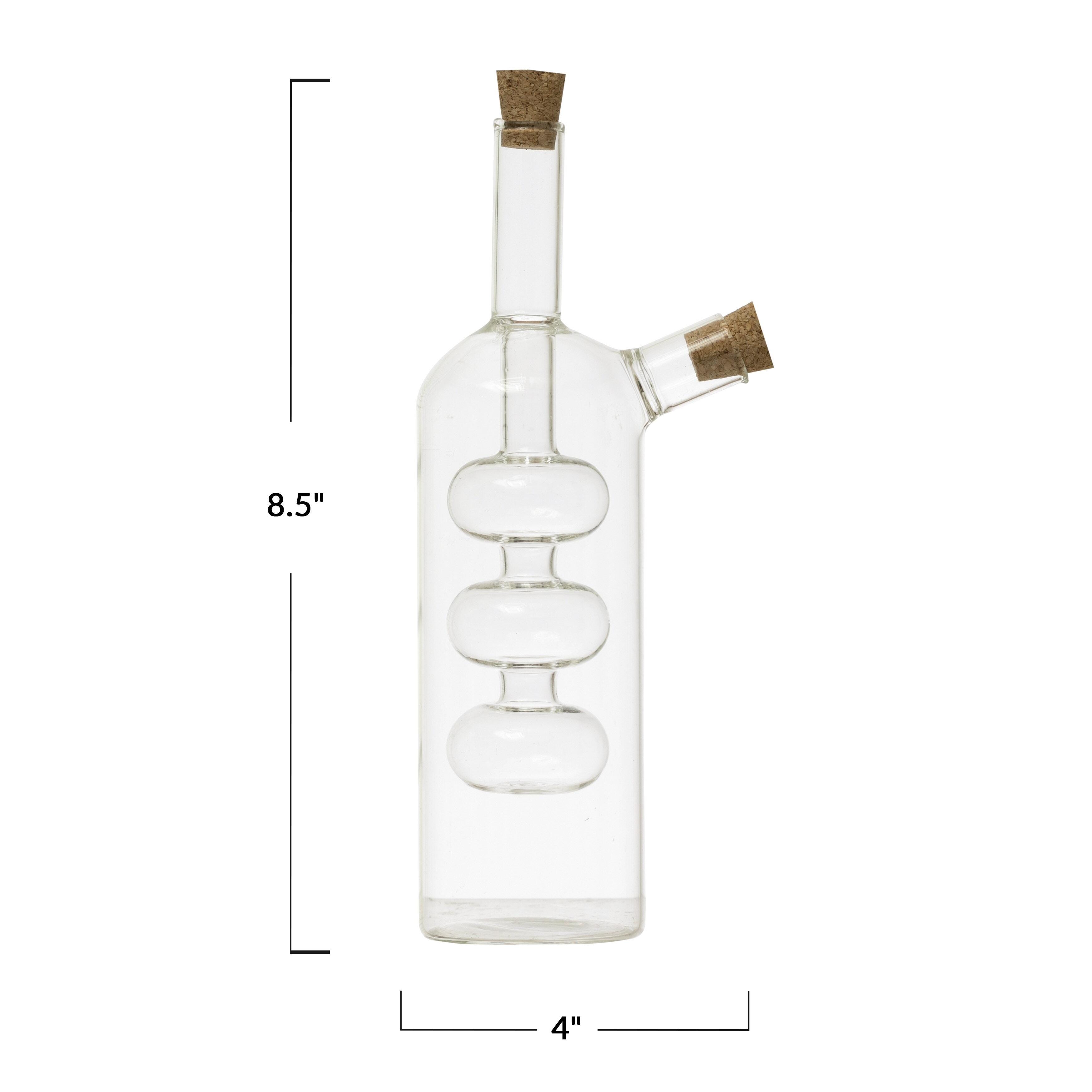 Creative Co-Op Hand-blown Glass Oil And Vinegar Cruet, , rollover