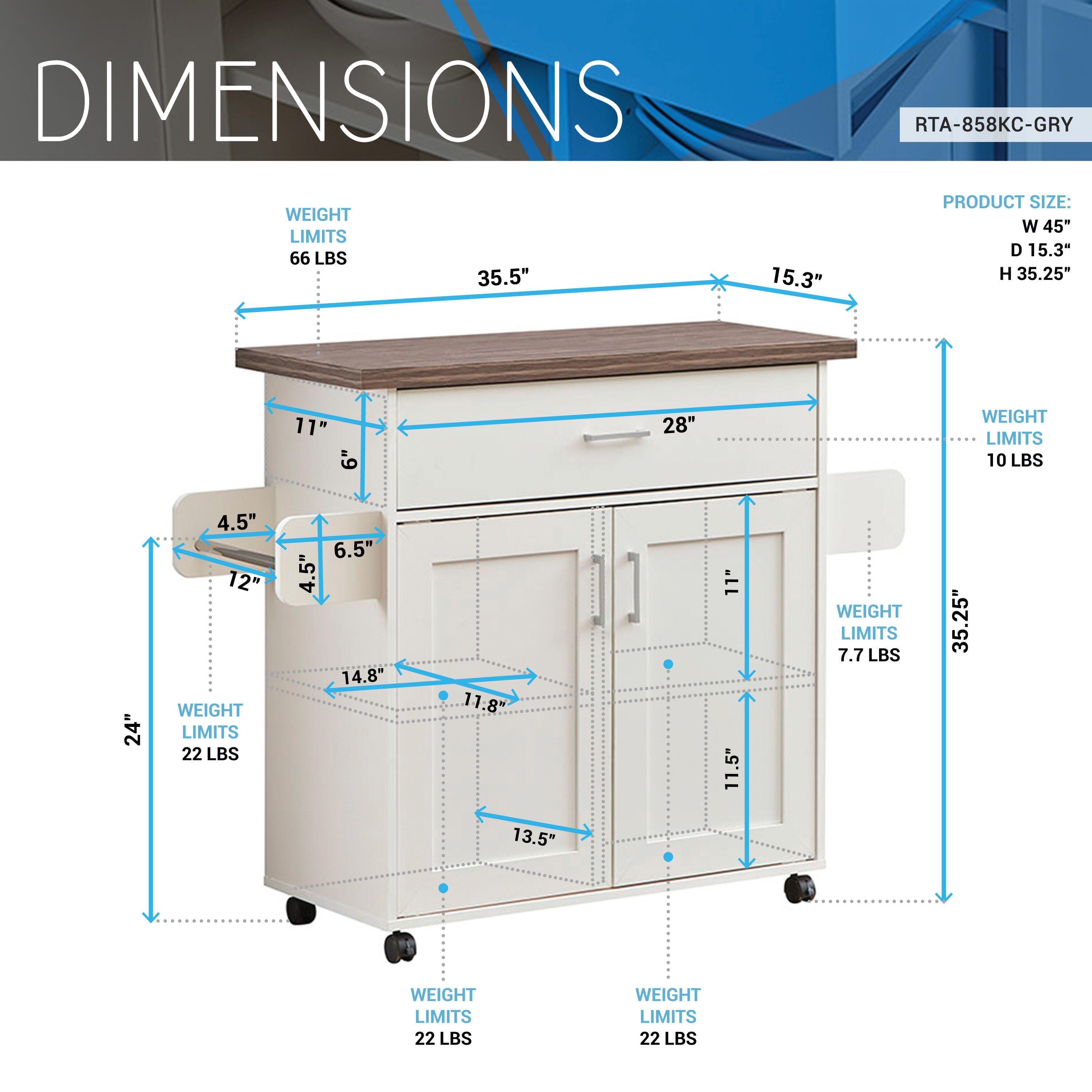 Techni Home Kitchen Island, , large