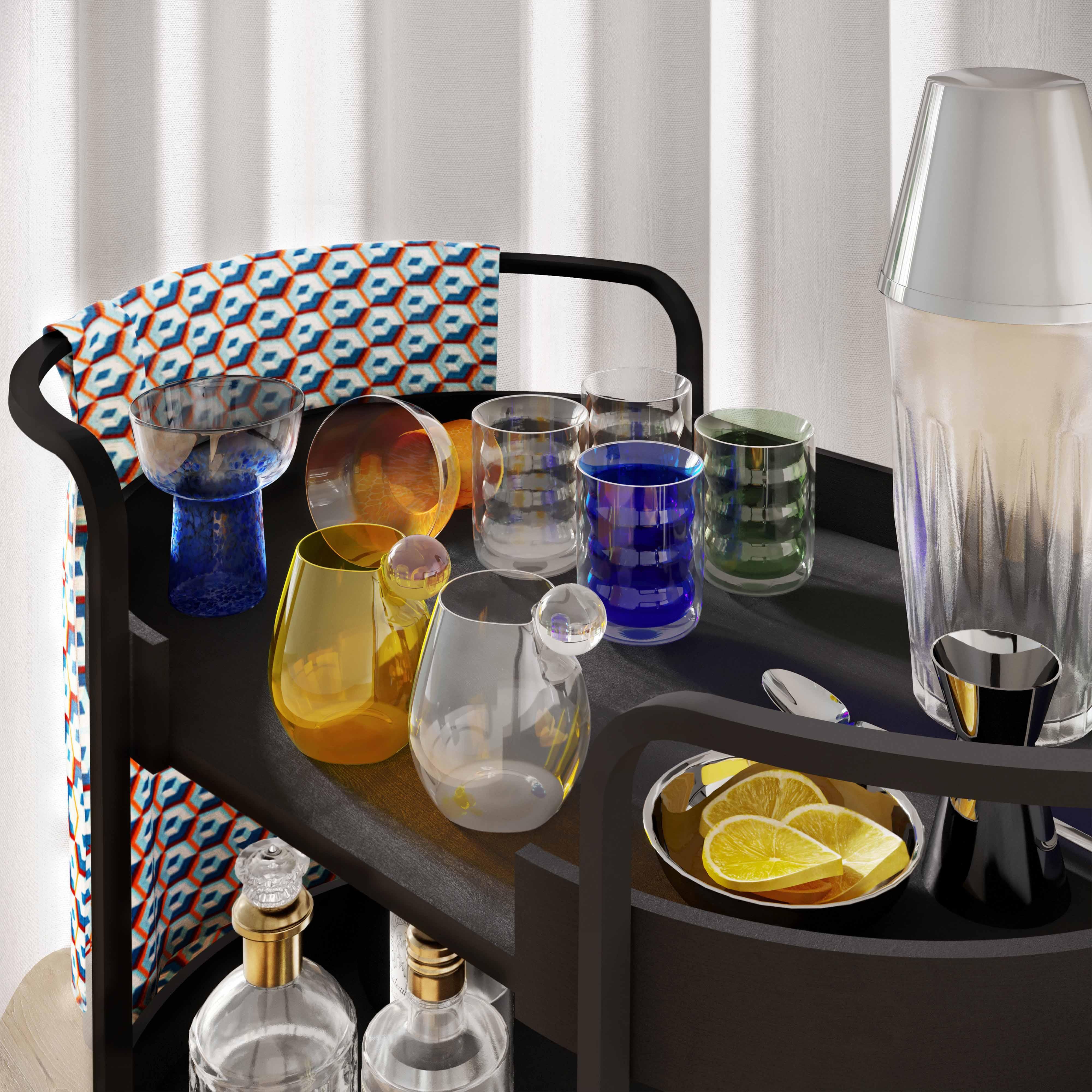 TOV Furniture Dottie Cocktail Glass (Set of 4), Blue, rollover