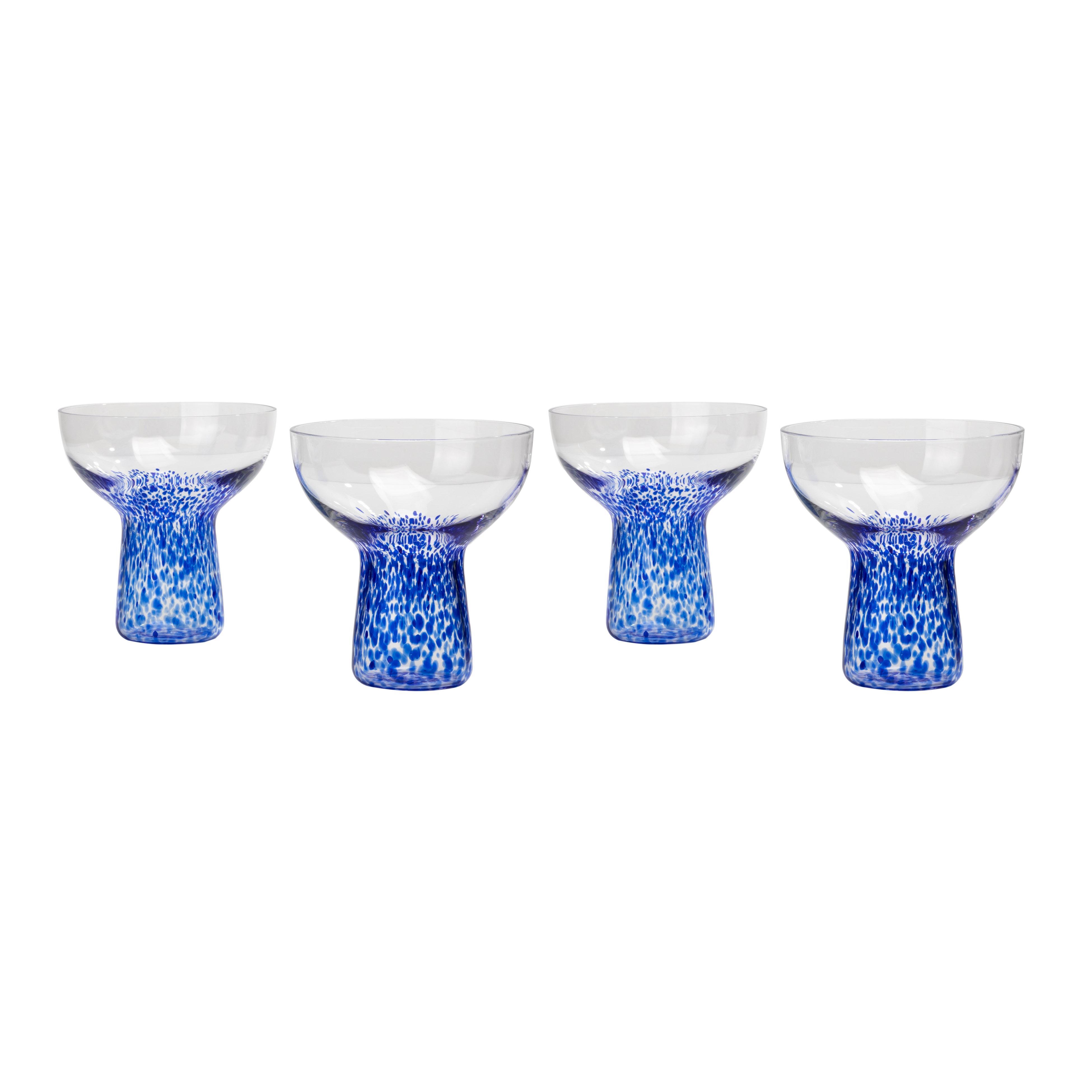 TOV Furniture Dottie Cocktail Glass (Set of 4), Blue, large