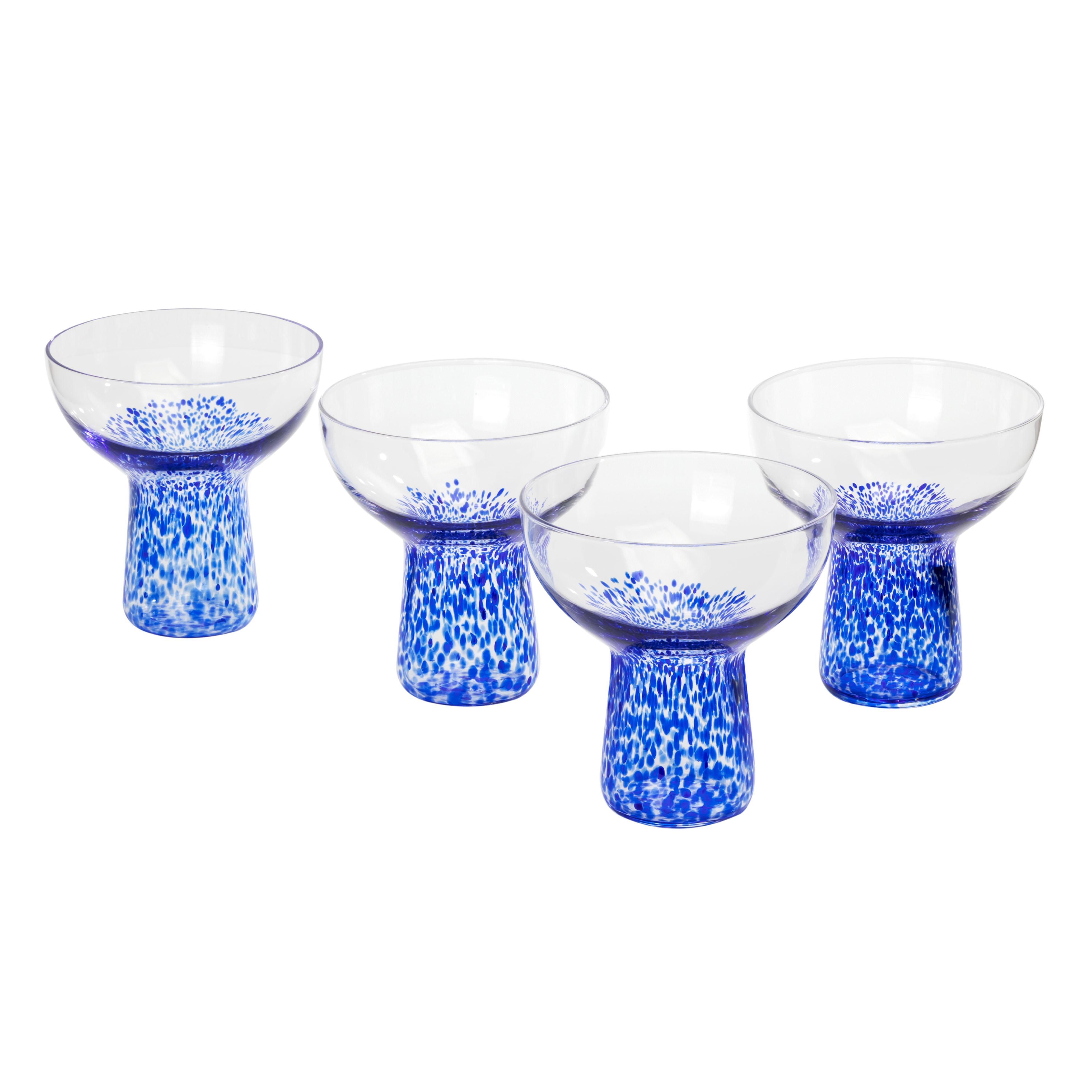 TOV Furniture Dottie Cocktail Glass (Set of 4), Blue, large